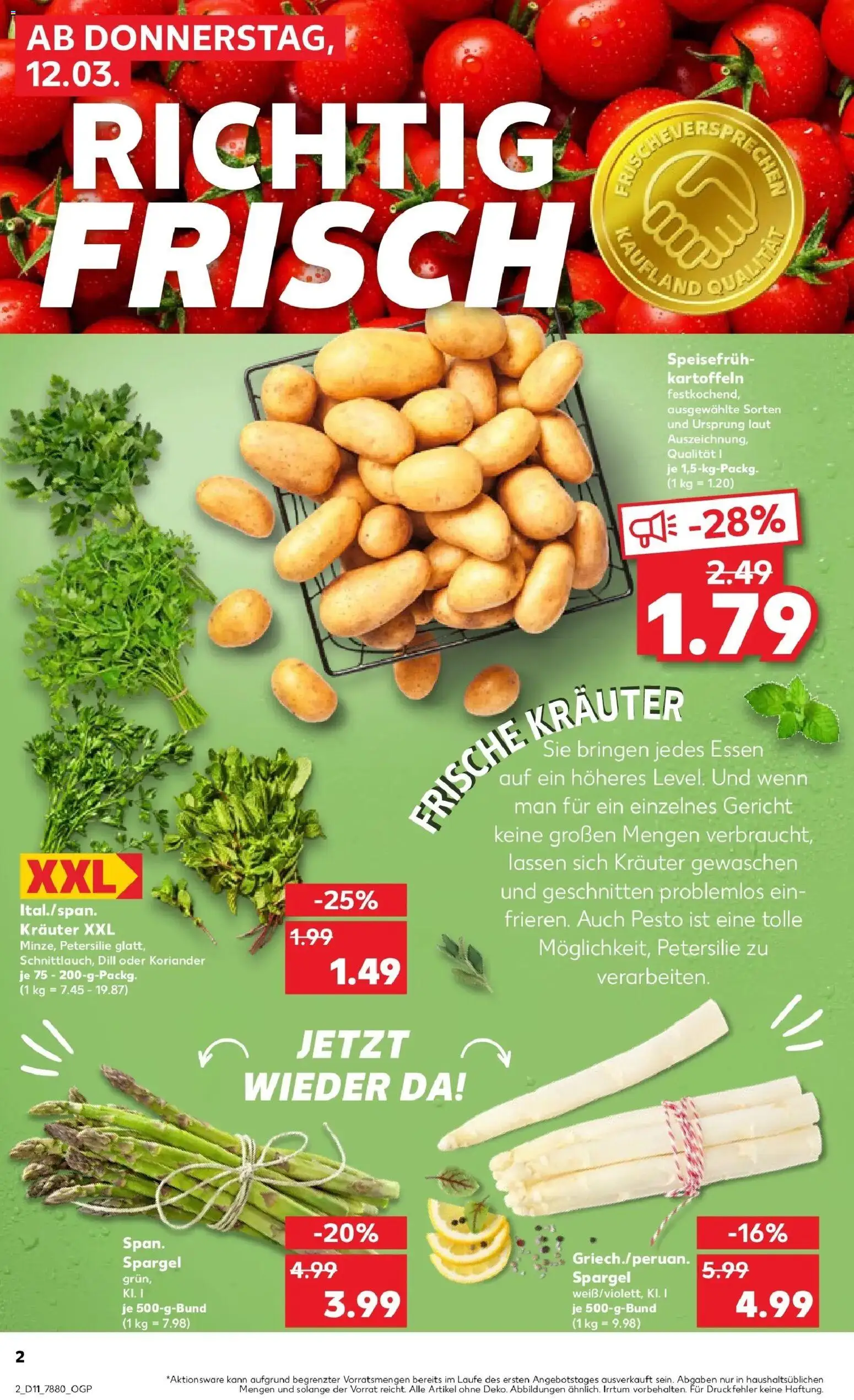 Kaufland Prospekt Schwentinental	 – gültig ab 09.03.2026 | Seite: 14 | Produkte: Spargel, Kartoffeln, Petersilie, Dill