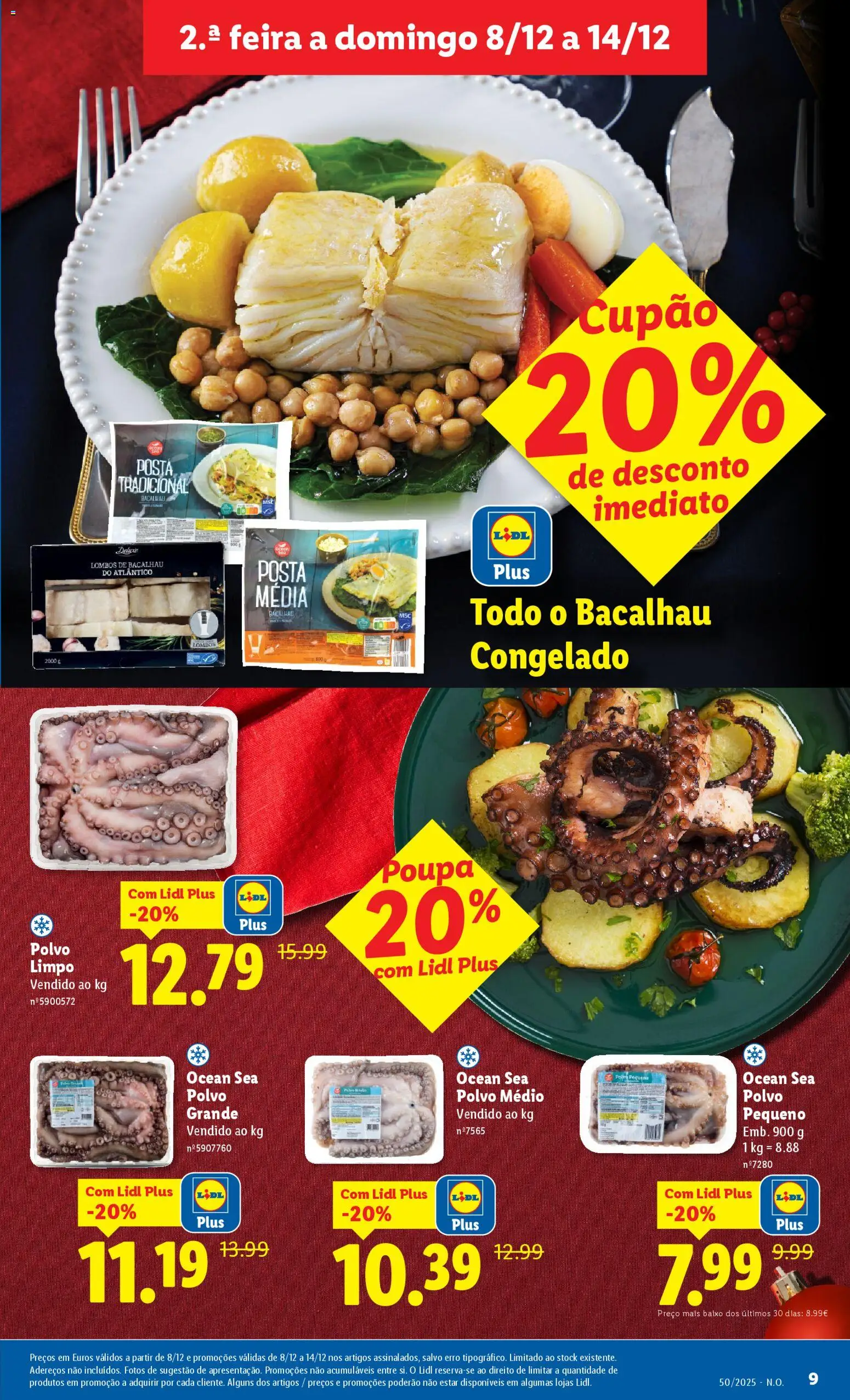 Lidl folheto │ válido de 08.12.2025 | Página: 9 | Produtos: Bacalhau, Polvo
