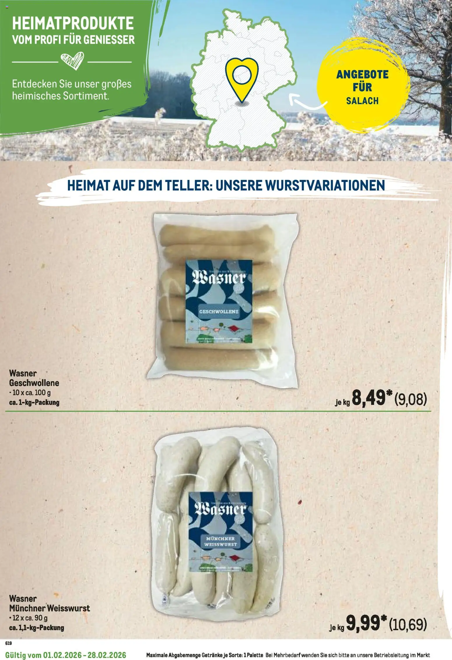 Metro Regionaler Flyer – gültig ab 01.02.2026 | Seite: 124 | Produkte: Weißwurst