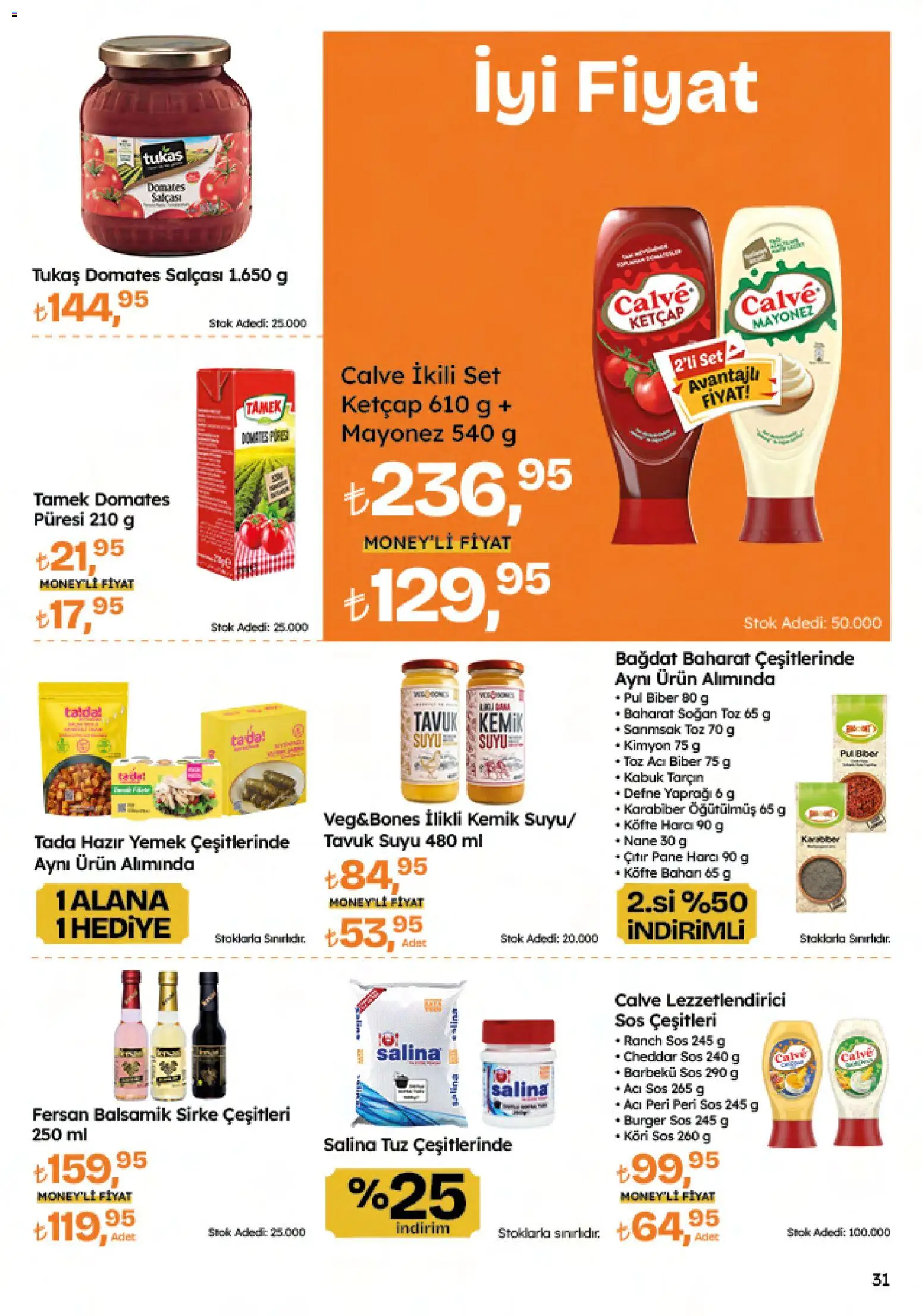 Migros Black Friday - 20.11.2025 tarihinden itibaren geçerlidir | Sayfa: 31 | Ürünler: Tavuk suyu, Domates, Ketçap, Baharat