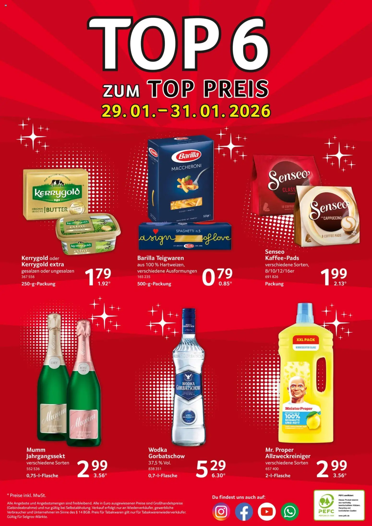 Selgros Prospekt 	 – gültig ab 29.01.2026 | Seite: 20 | Produkte: Kaffeepads, Barilla, Duft, Wodka
