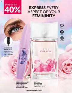 AVON Catalogue  │ valid from 01.08.2025 | Page: 12 | Products: Coat, Eau de toilette, Brush, Mascara