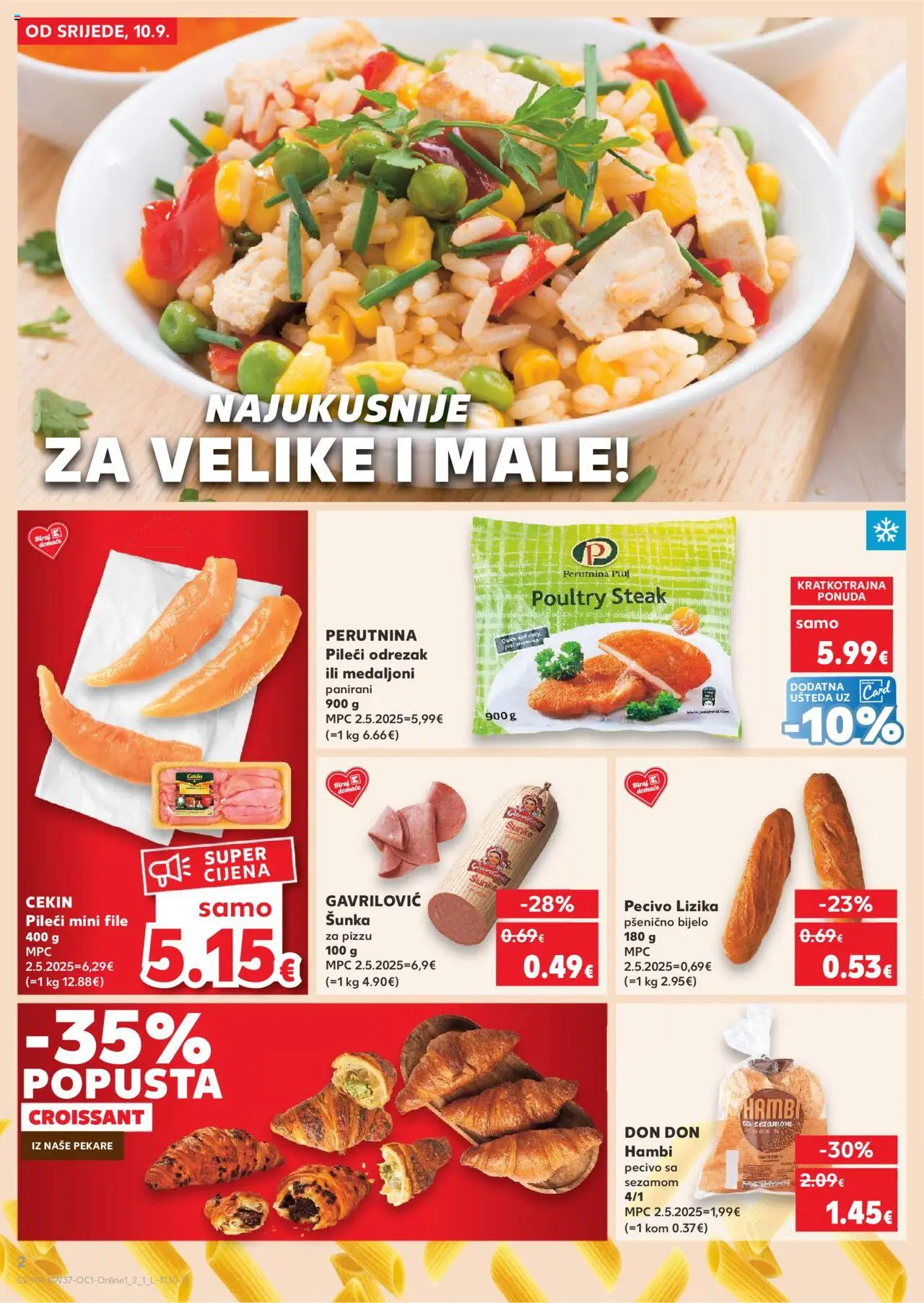 Kaufland katalog | vrijedi od 10.09.2025 | Stranica: 2 | Proizvodi: Šunka, Pecivo