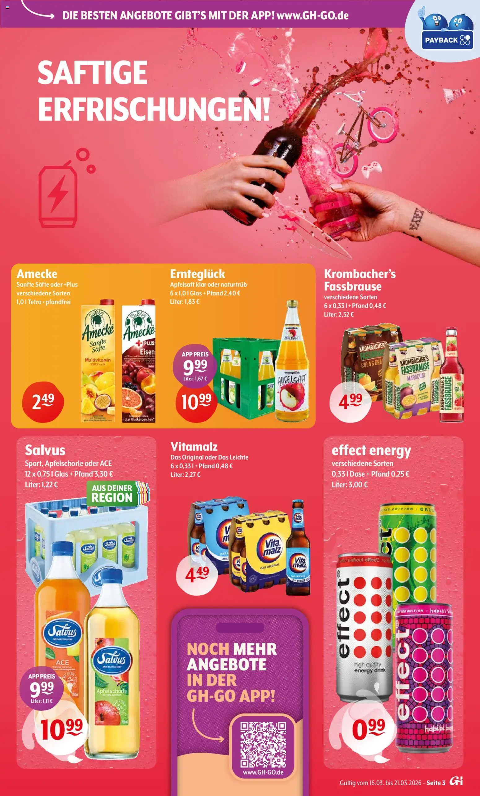 Getränke Hoffmann - Nordrhein - Westfalen – gültig ab 16.03.2026 | Seite: 3 | Produkte: Energy, Apfelsaft, Mineralwasser, Fassbrause