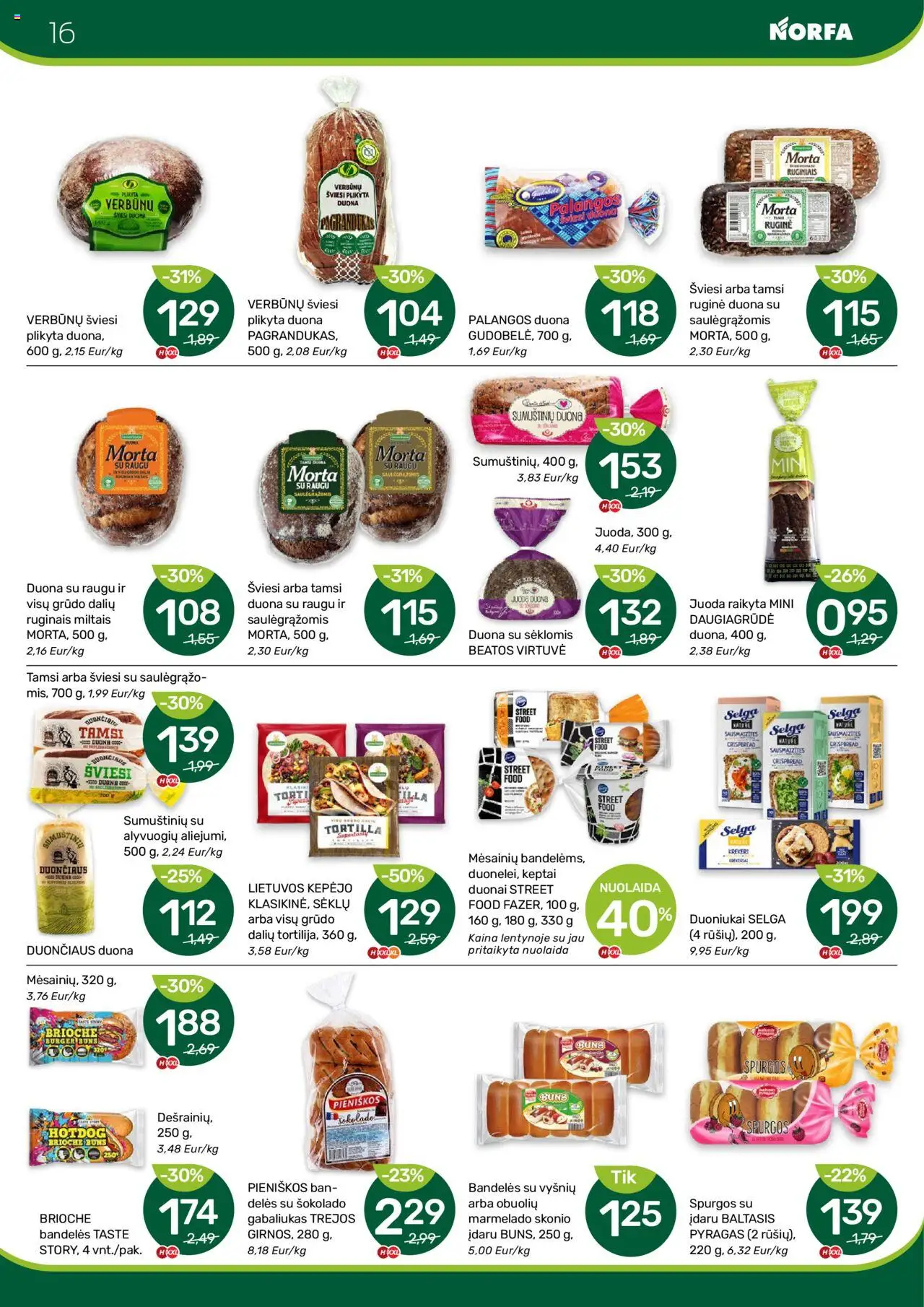 NORFA - Leidinys│galioja nuo 24.07.2025 | Puslapis: 16 | Prekių: Bandelės, Pyragas, Duona
