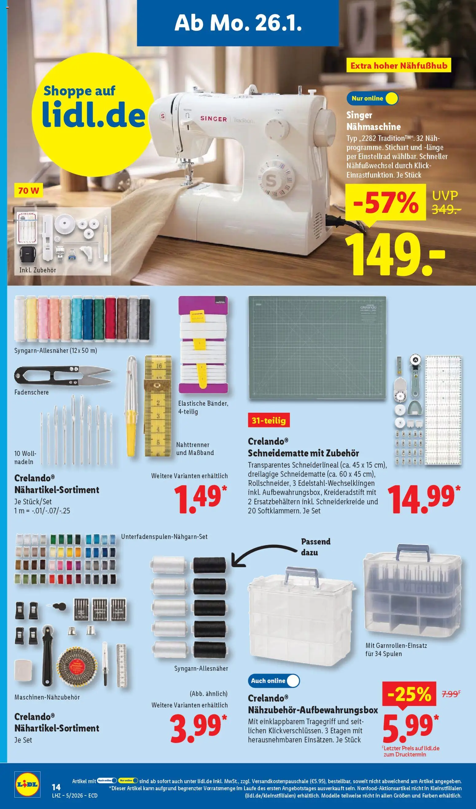 Lidl - Prospekt – gültig ab 26.01.2026 | Seite: 34 | Produkte: Nähmaschine