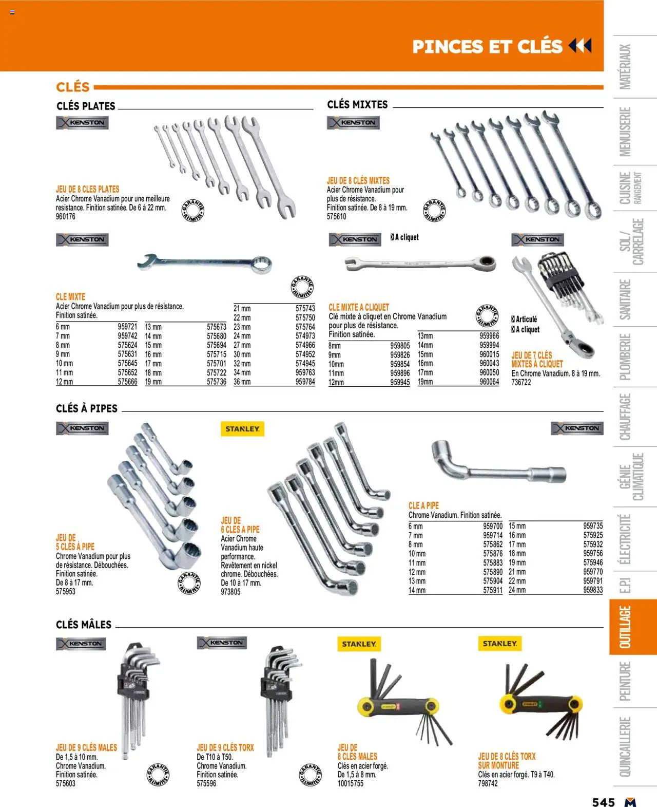  | Page: 545 | Produits: Pinces, Clé