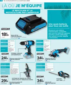 Carrefour - Prévisualisation de Carrefour Jardin valide à partir de 20.02.2026 | Page: 24 | Produits: Perceuse, Meuleuse, Clé, Perceuse Visseuse