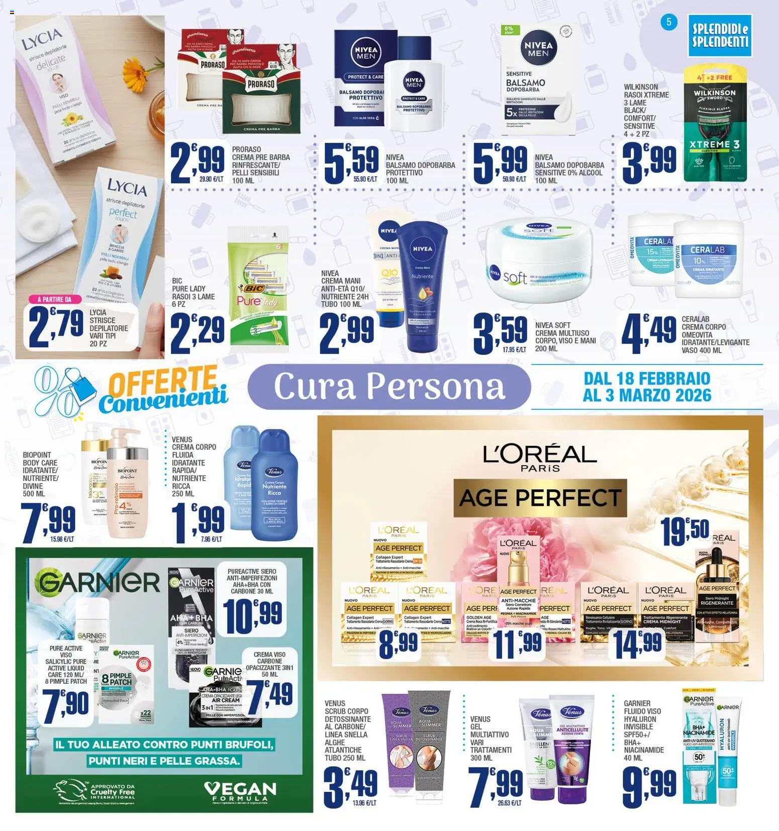 Volantino Splendidi e Splendenti del 18.02.2026 | Pagina: 5 | Prodotti: Crema, Crema viso, Tubo, Correttore