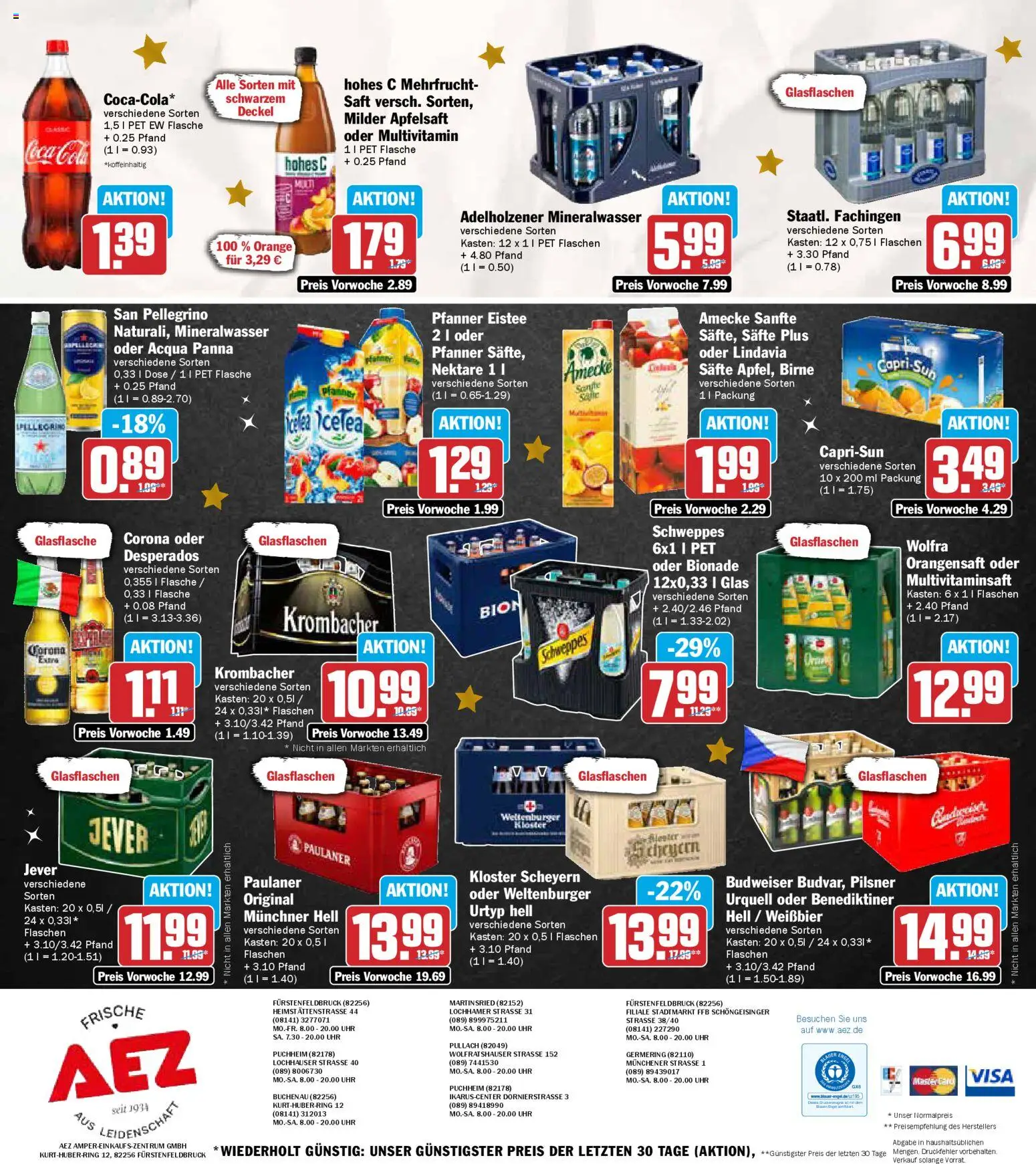 AEZ Prospekt 	 – gültig ab 01.12.2025 | Seite: 20 | Produkte: Apfelsaft, Schweppes, Mineralwasser, Krombacher