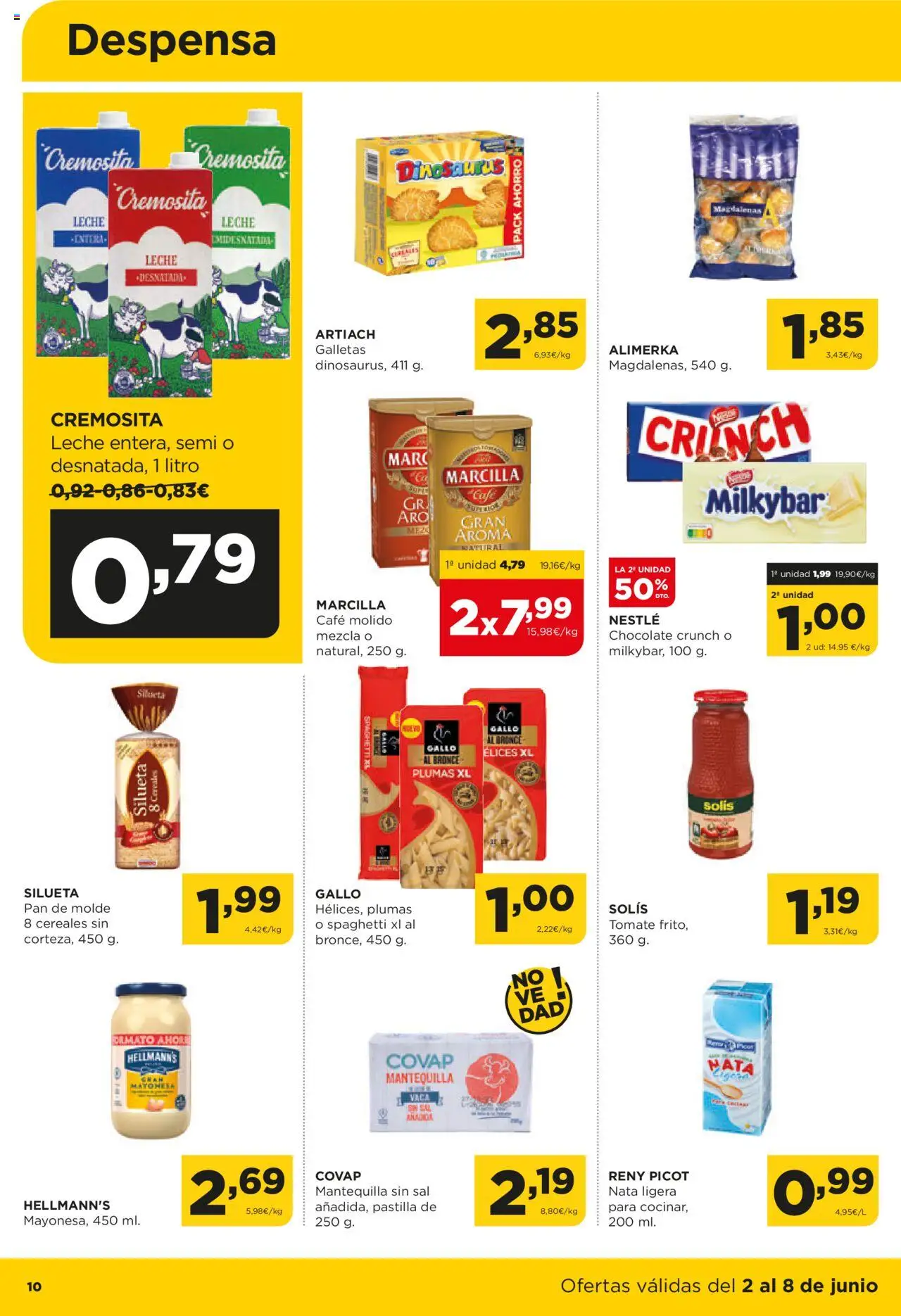 Alimerka folleto Asturias │ válido desde el 02.06.2025 | Página: 12 | Productos: Leche, Pan, Café molido, Pasta