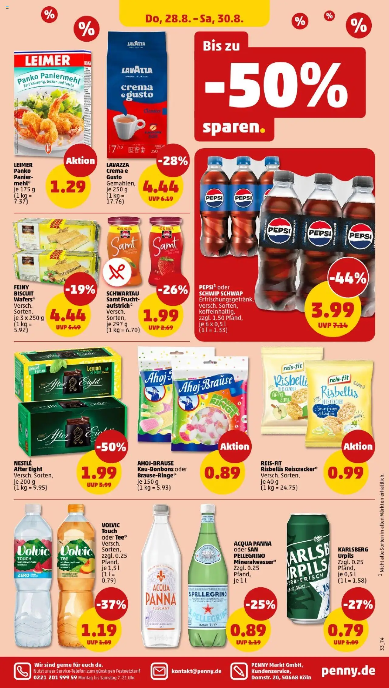 Penny - Saarland - gültig ab dem 25.08.2025 | Seite: 33 | Produkte: Lavazza, Volvic touch, Pfirsich, Uhr