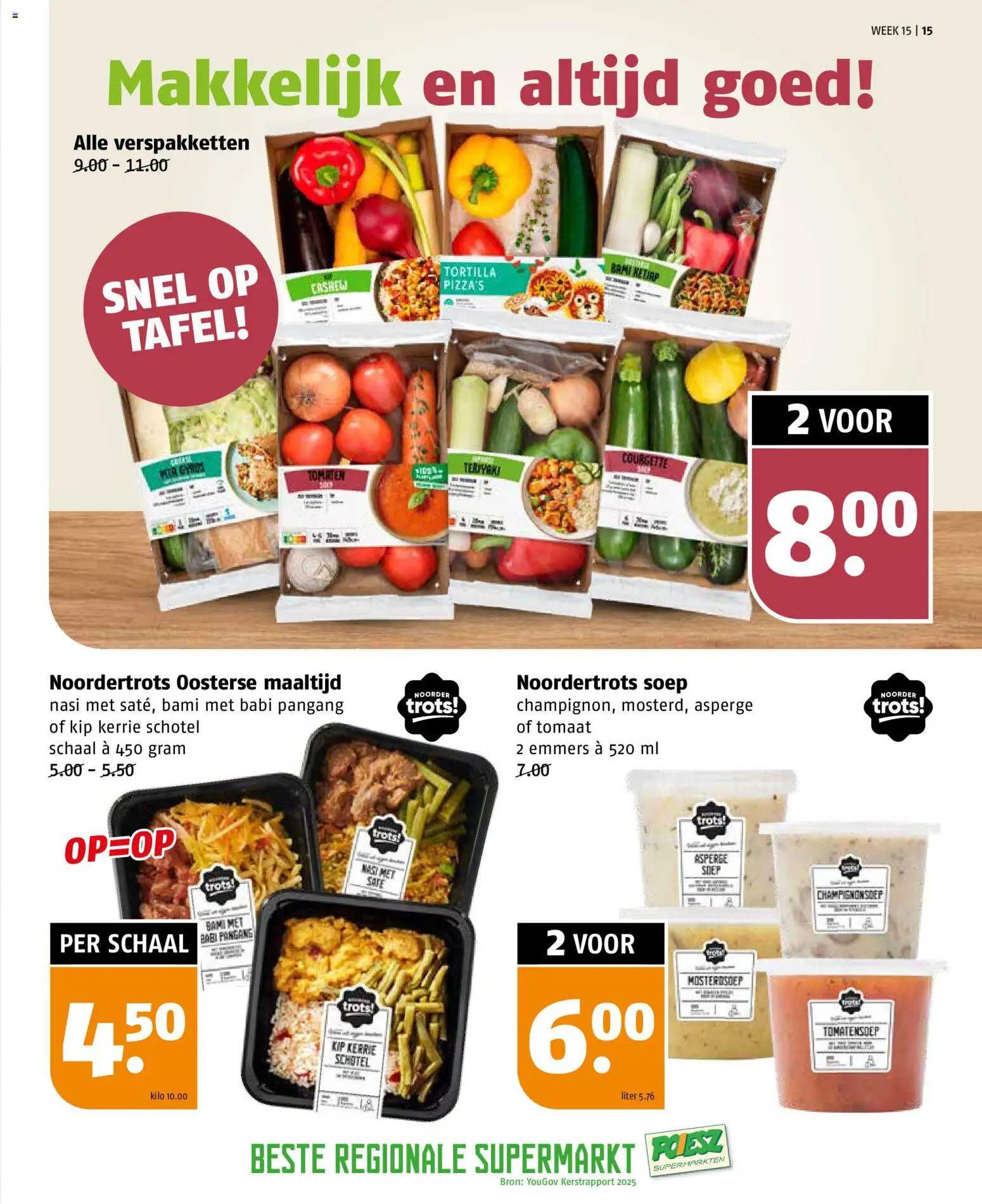 {H1} | Pagina: 15 | Producten: Tomaat, Champignon, Courgette, Kip