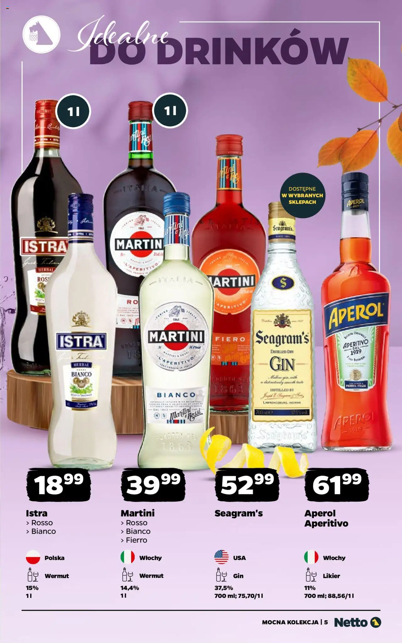 Netto gazetka - Alkohole mocne od 29.09.2025 | Strona: 5 | Produkty: Martini, Aperol