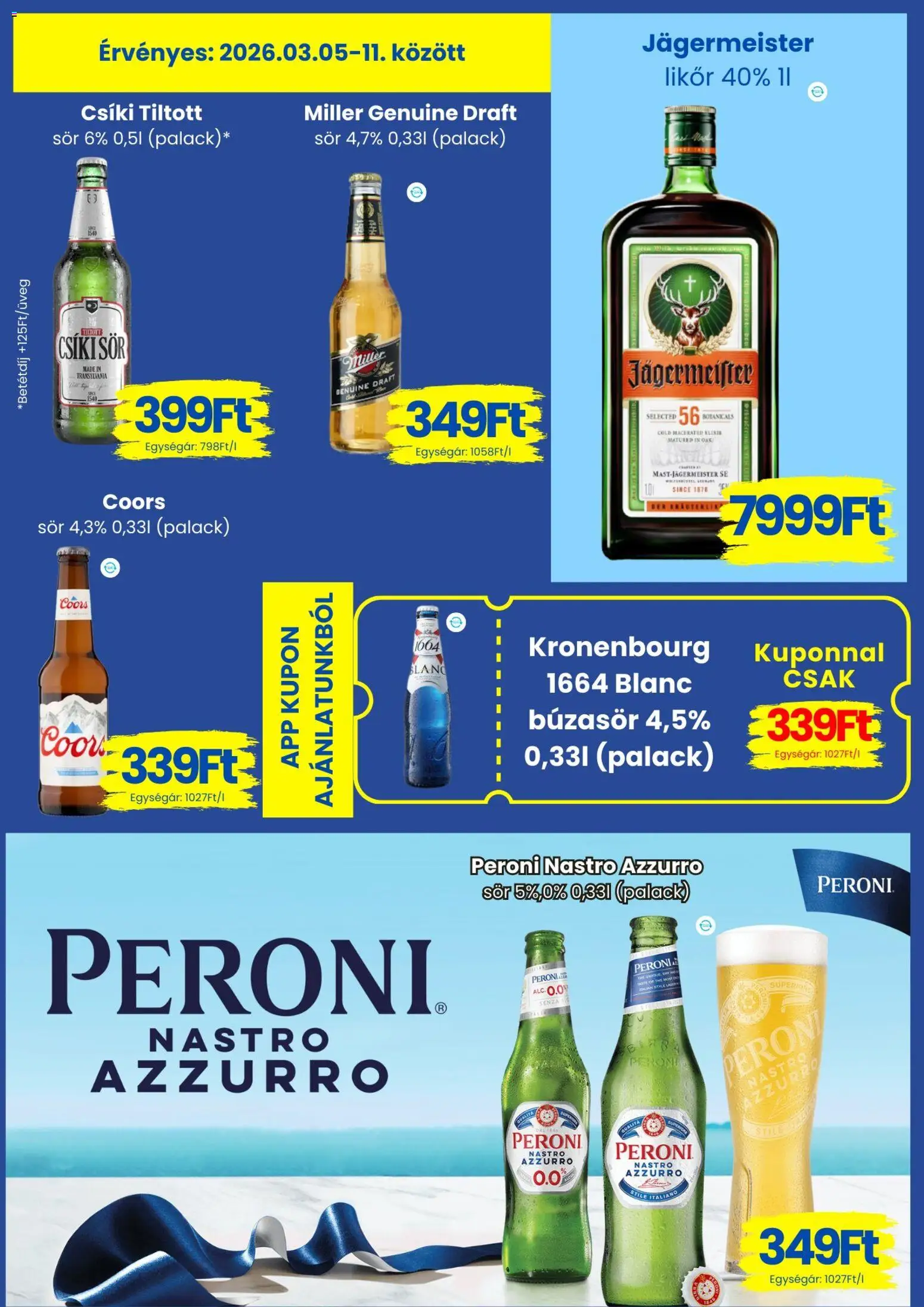 Magnetic akciós ujság - amely érvényes a következő dátumtól: 05.03.2026 | Oldal: 9 | Termékek: Jägermeister, Búzasör, Sör, Likőr