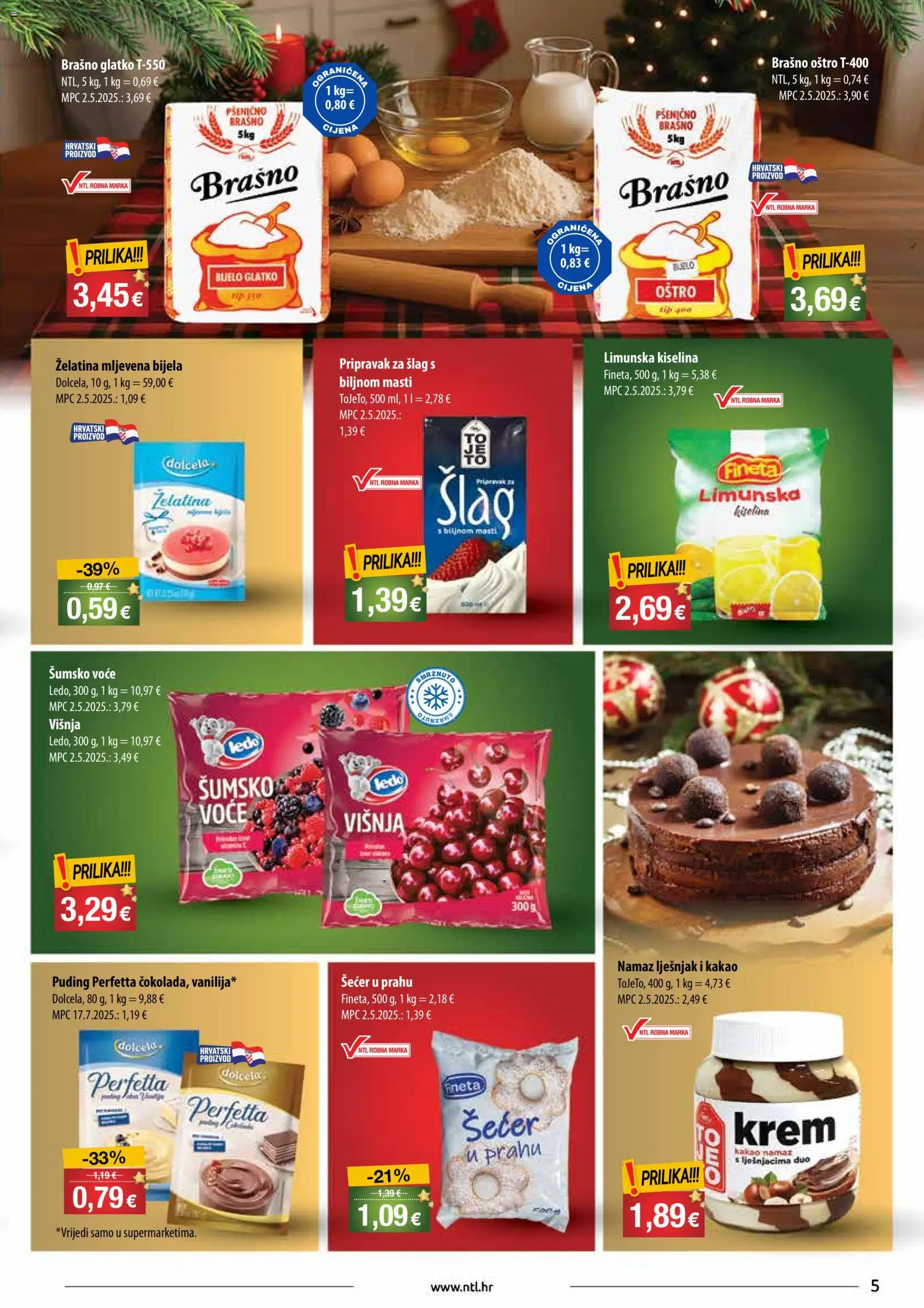 NTL katalog | vrijedi od 03.12.2025 | Stranica: 5 | Proizvodi: Šumsko voće, Voće, Šlag, Namaz