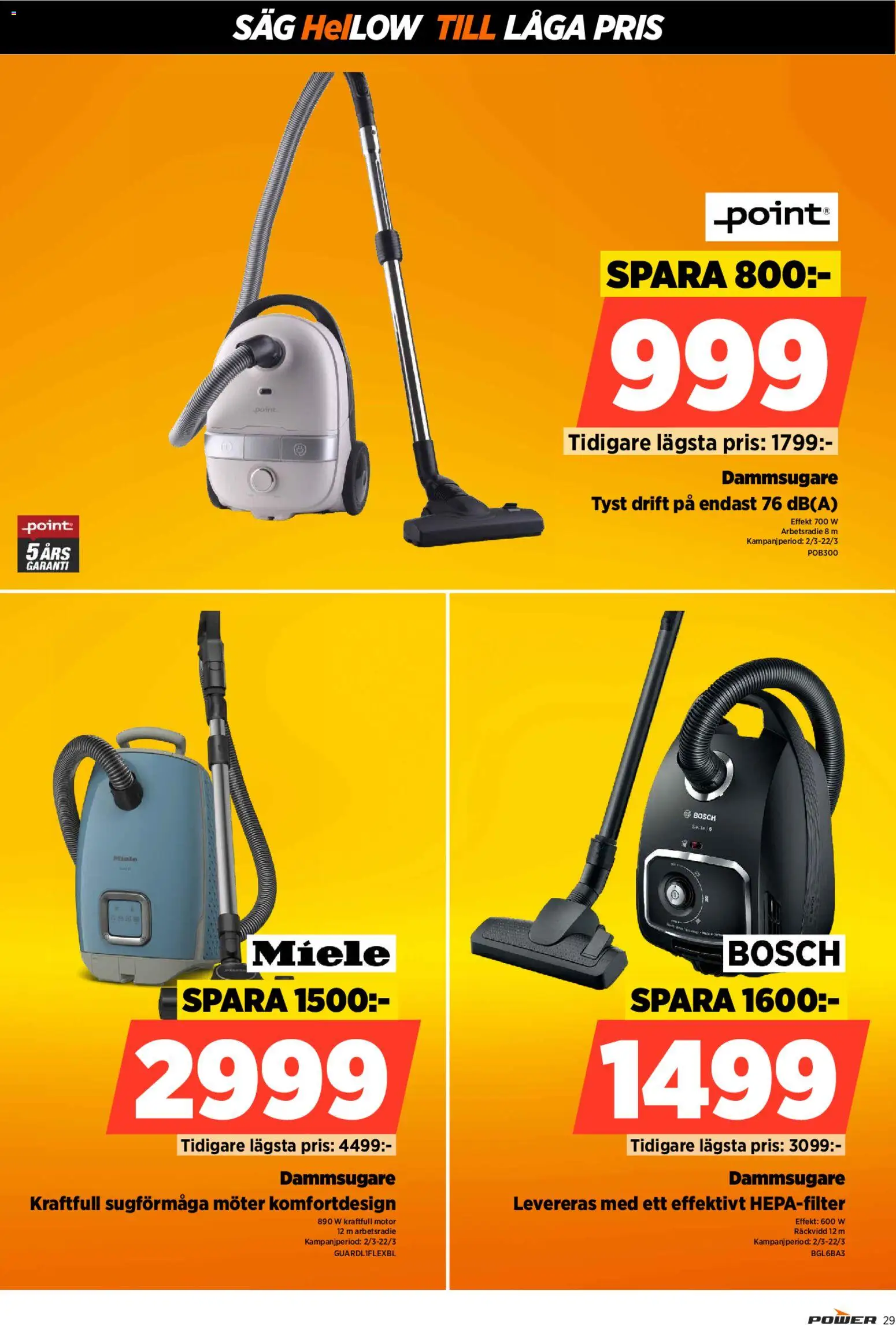 Power reklamblad aktuell från 02.03.2026 | Sida: 29 | Produkter: Dammsugare, Såg