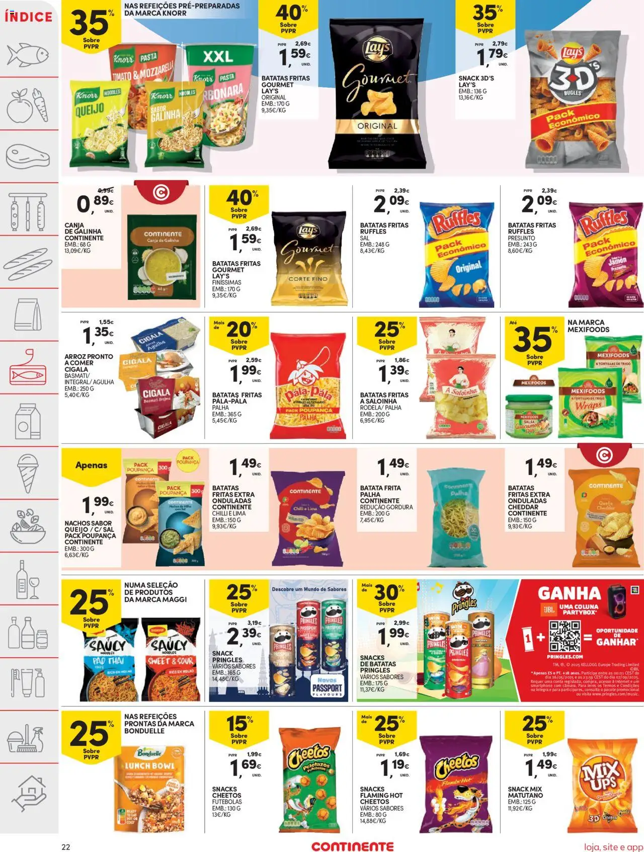 Continente folheto │ válido de 19.08.2025 | Página: 22 | Produtos: Batata, Batata frita, Cheddar, Batatas fritas