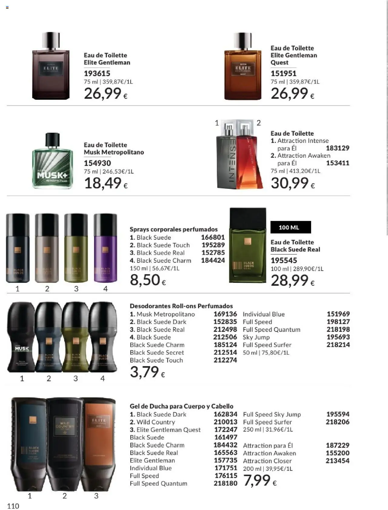 Catálogo AVON campaña 6 │ válido desde el 01.06.2025 | Página: 110 | Productos: Eau de toilette, Gel de ducha, Body, Ducha