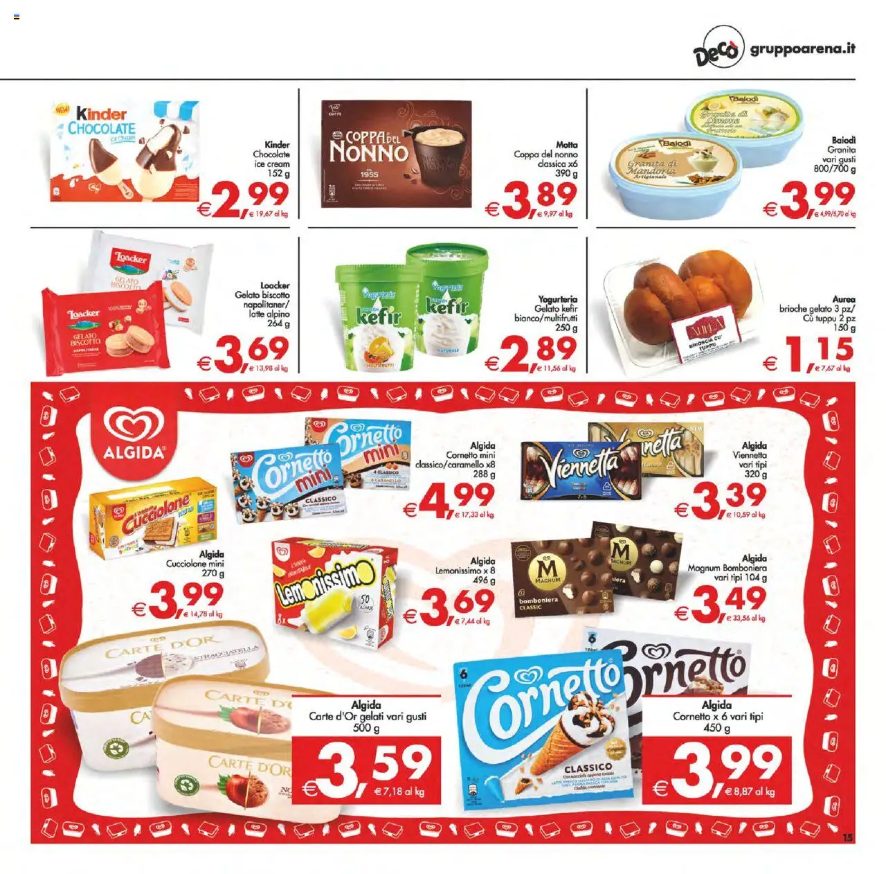 Volantino Decò del 12.08.2025 | Pagina: 17 | Prodotti: Cornetto, Panna, Gelato, Latte