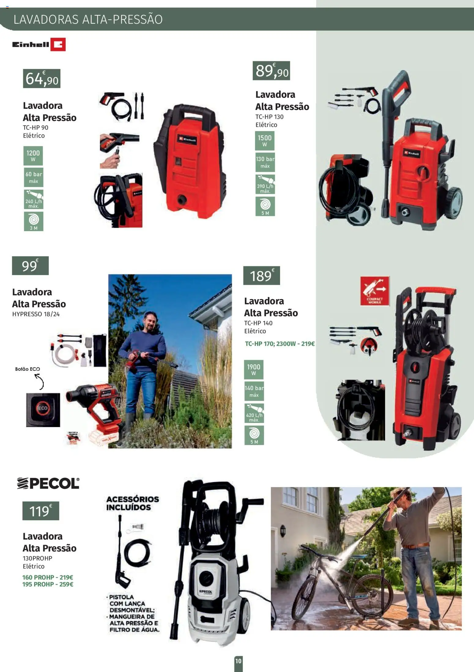 E.Leclerc folheto Jardim Fafe │ válido de 23.03.2026 | Página: 10 | Produtos: Lavadora alta pressão, Mangueira