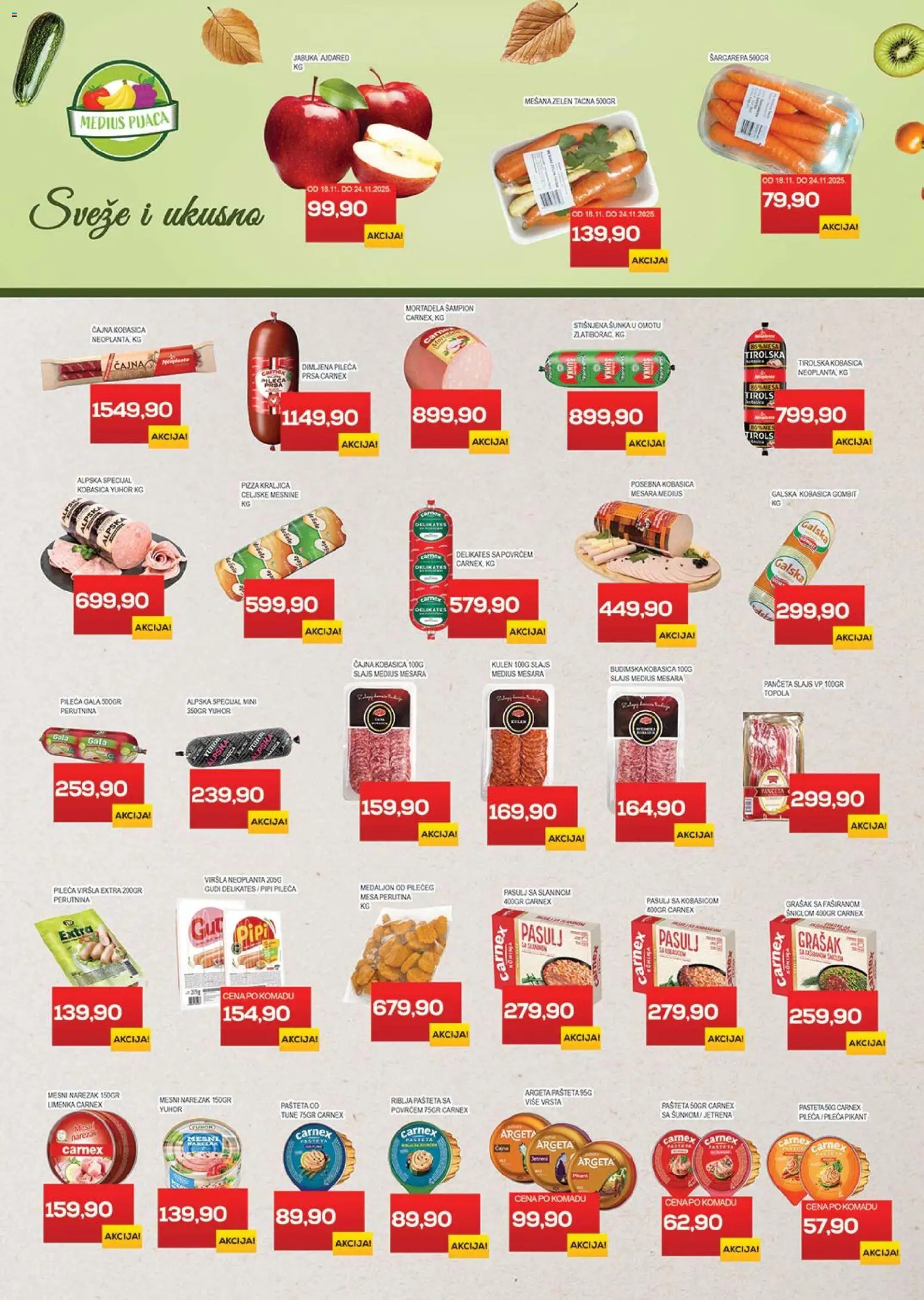 Medius katalog - važi od 18.11.2025 | Strana: 3 | Proizvode: Panceta, Grašak, Narezak, Mesni narezak