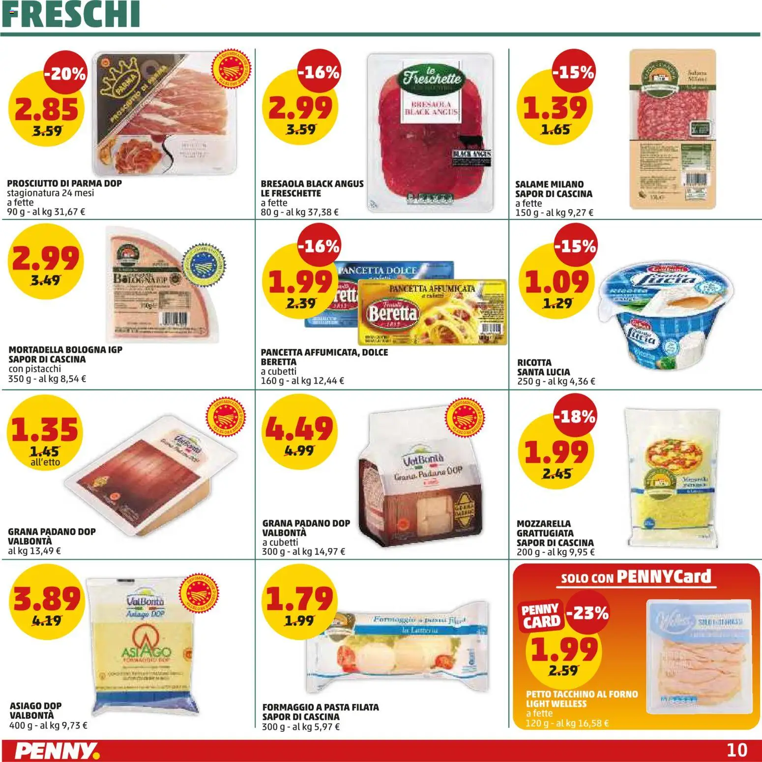 Volantino PENNY del 26.03.2026 | Pagina: 10 | Prodotti: Bresaola, Pancetta, Tacchino, Prosciutto