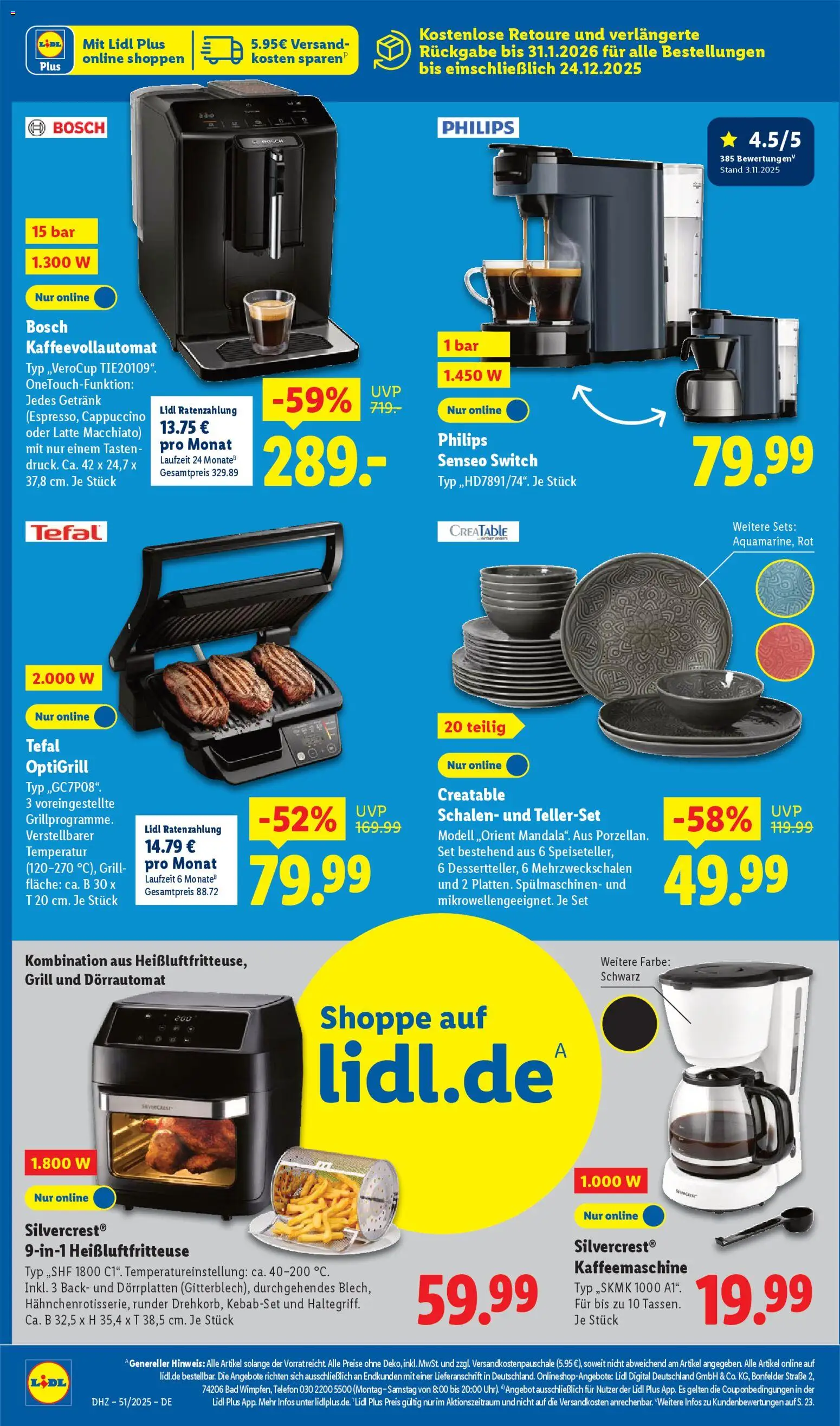 Lidl Prospekt Prenzlau – gültig ab 15.12.2025 | Seite: 6 | Produkte: Bosch, Senseo, Grill, Kaffeevollautomat