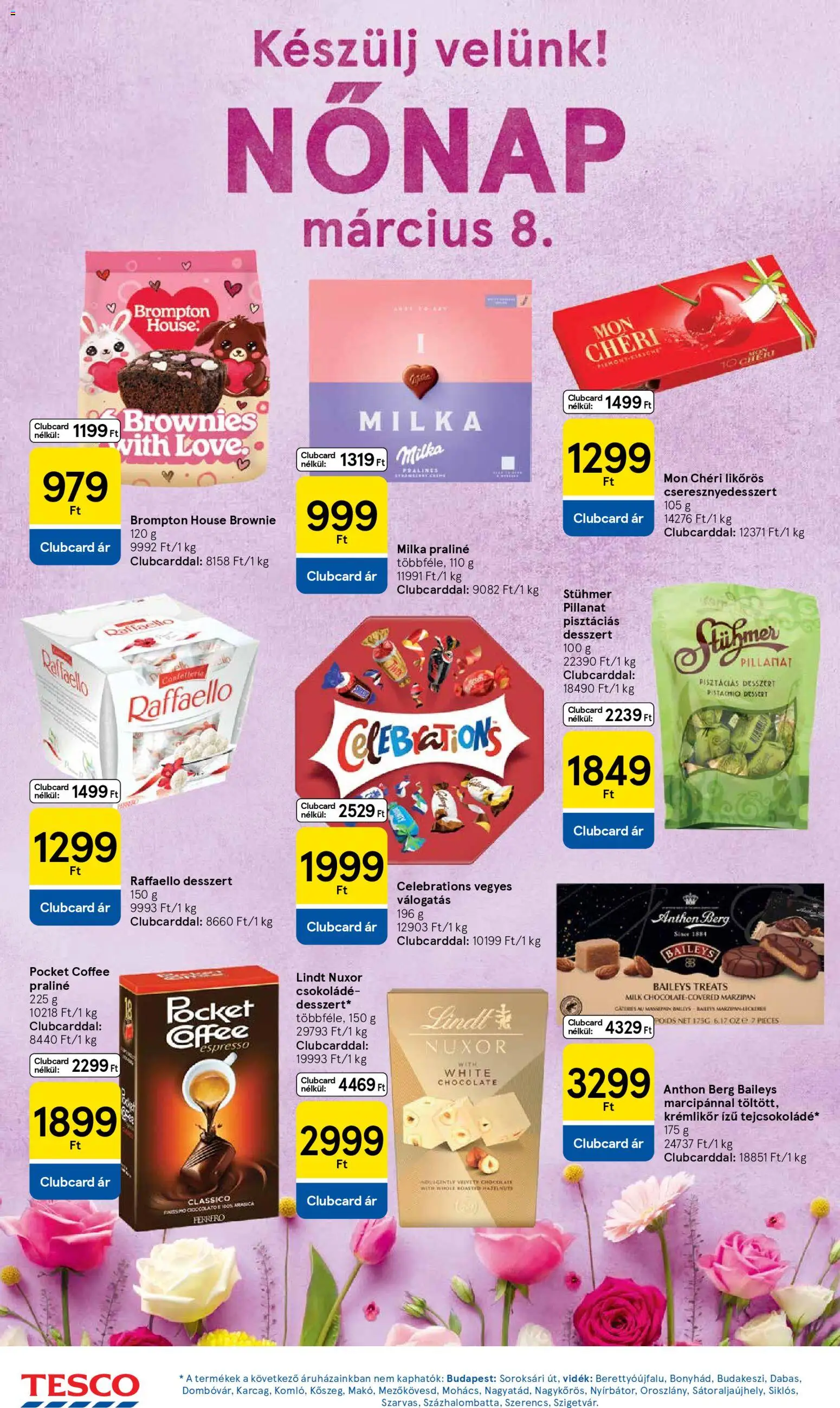 Tesco akciós ujság - amely érvényes a következő dátumtól: 26.02.2026 | Oldal: 6 | Termékek: Raffaello, Krémlikőr, Csokoládé, Brownie