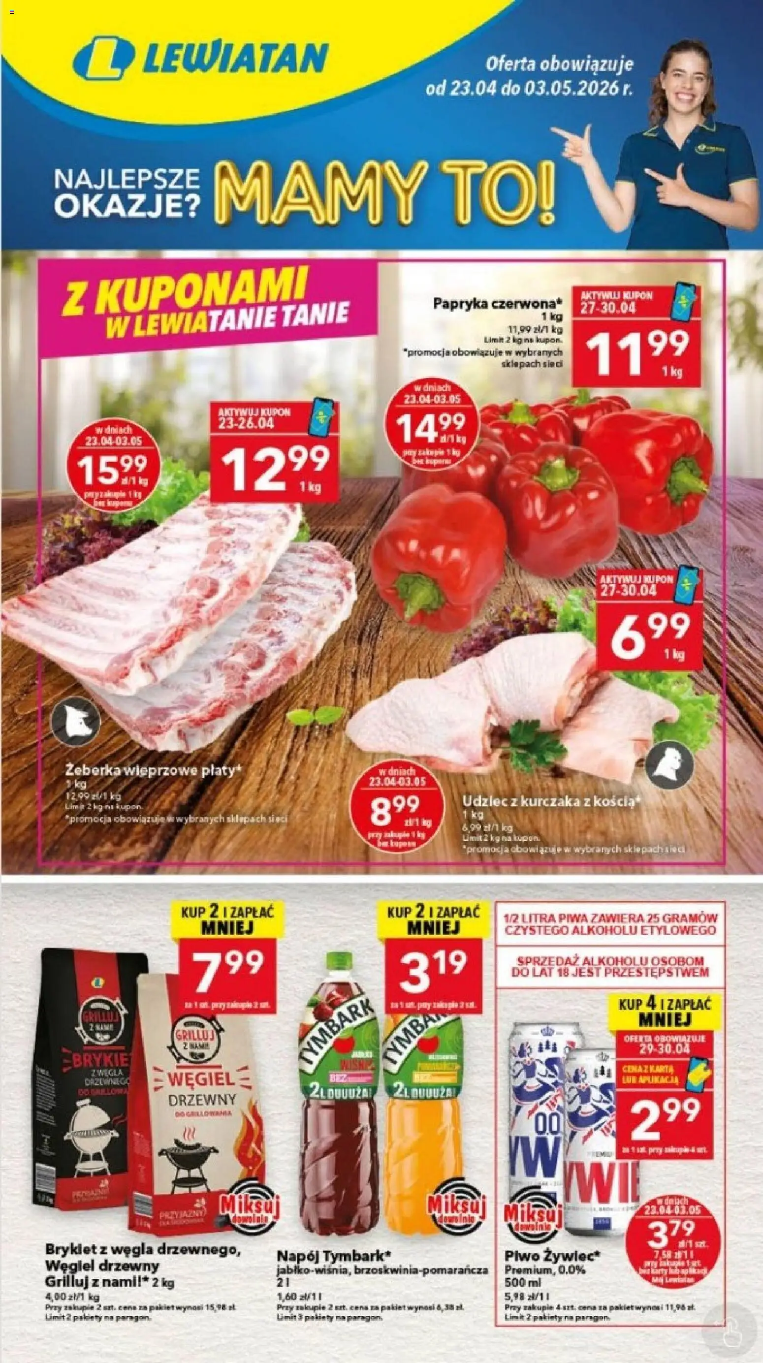 Lewiatan gazetka - Bydgoszcz od 23.04.2026 | Strona: 1 | Produkty: Karta, Papryka, Piwo