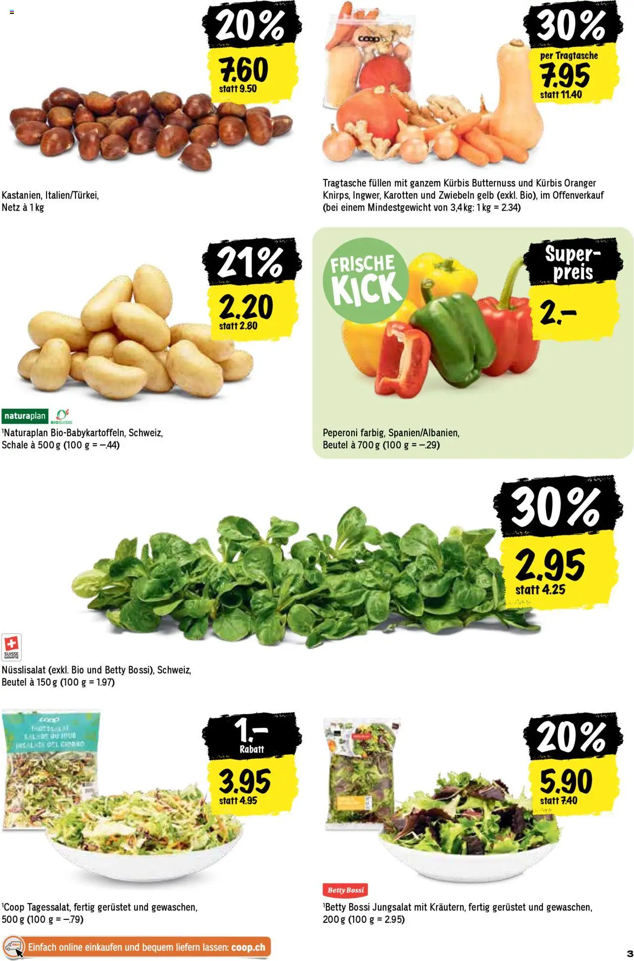 Coop Aktionen – gültig ab 16.10.2025 | Seite: 3 | Produkte: Kürbis, Zwiebeln