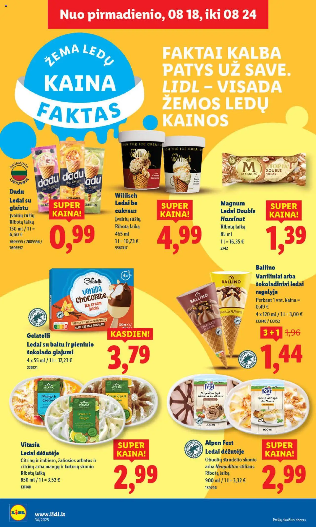 LIDL leidinys│galioja nuo 18.08.2025 | Puslapis: 38 | Prekių: Ledai