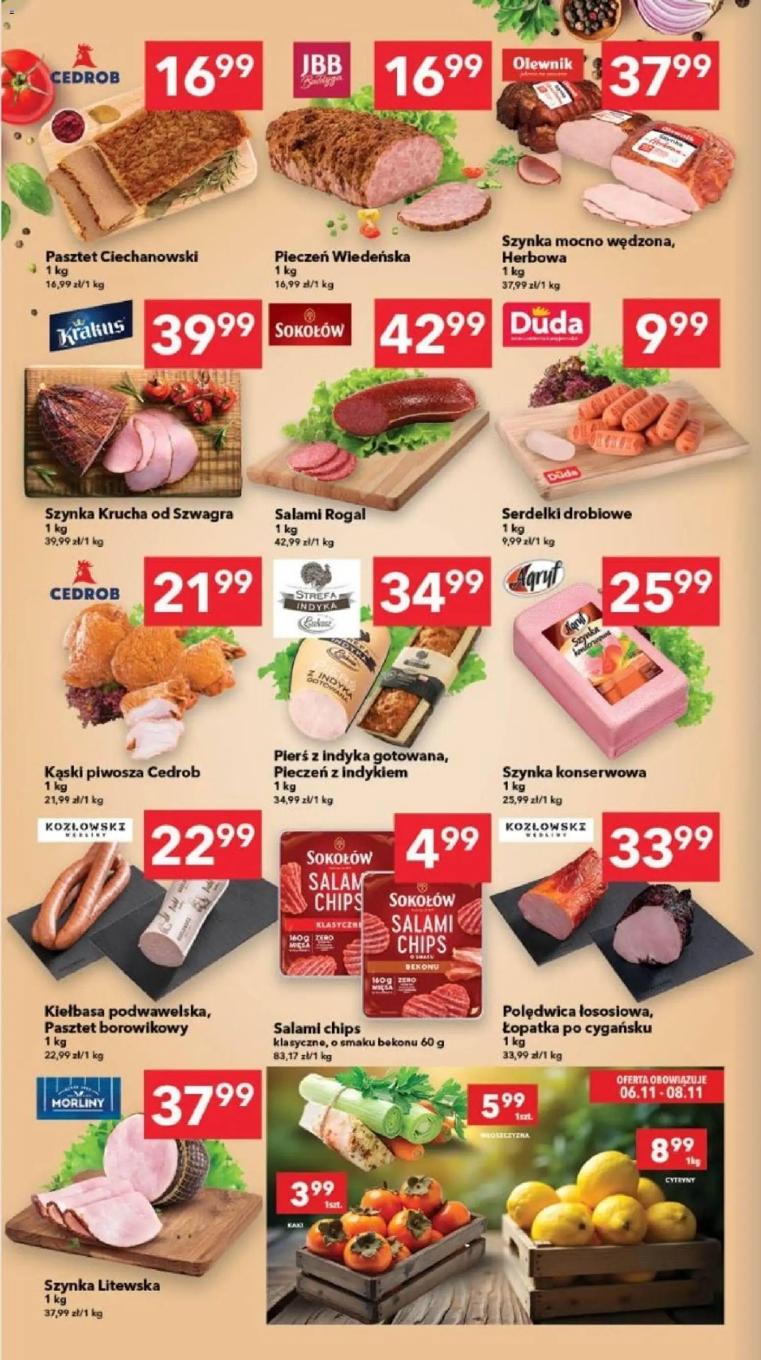 Lewiatan gazetka - Gdańsk od 06.11.2025 | Strona: 2 | Produkty: Kiełbasa, Szynka, Salami