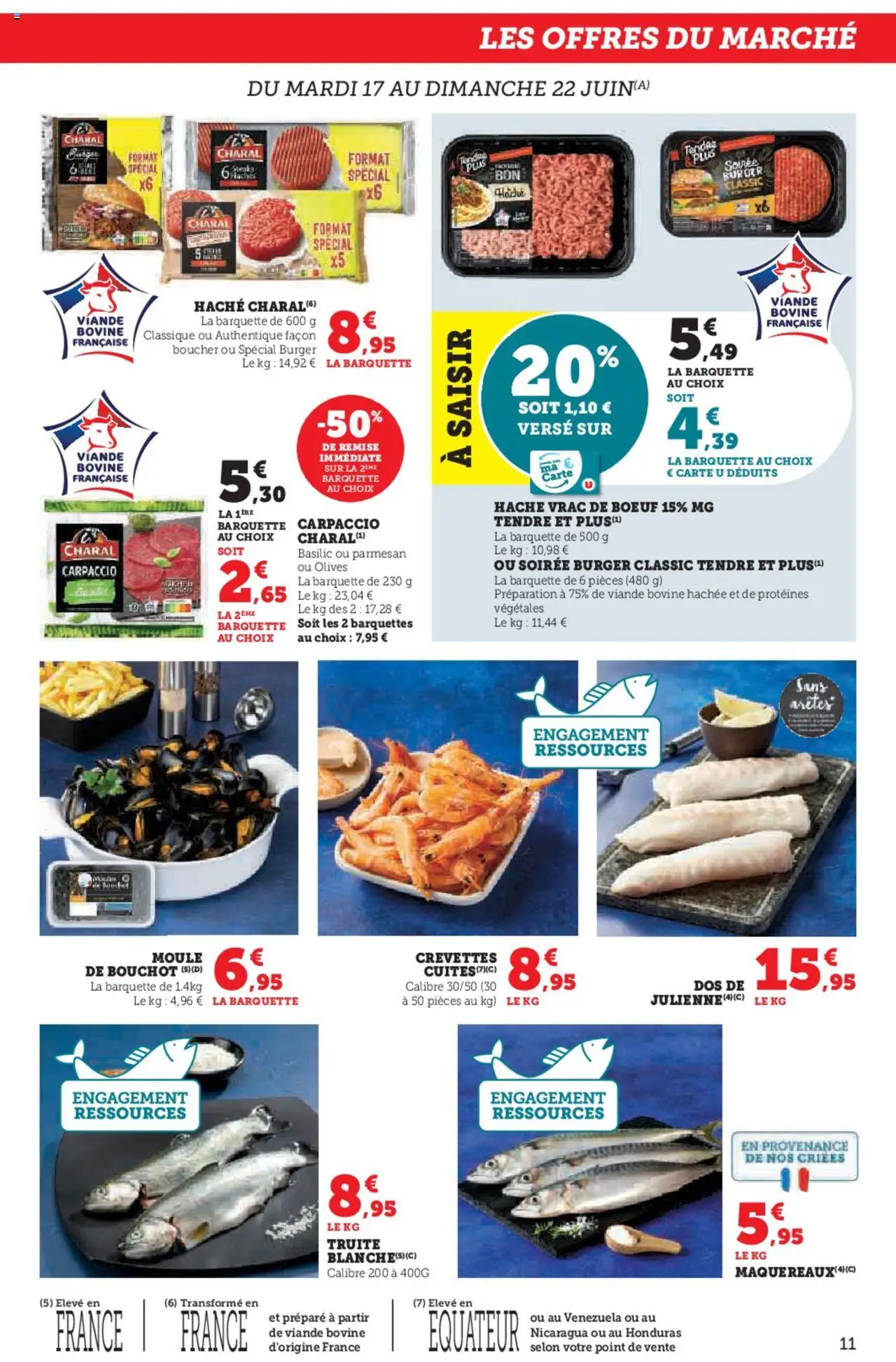  | Page: 11 | Produits: Crevettes, Parmesan, Viande, Viande bovine
