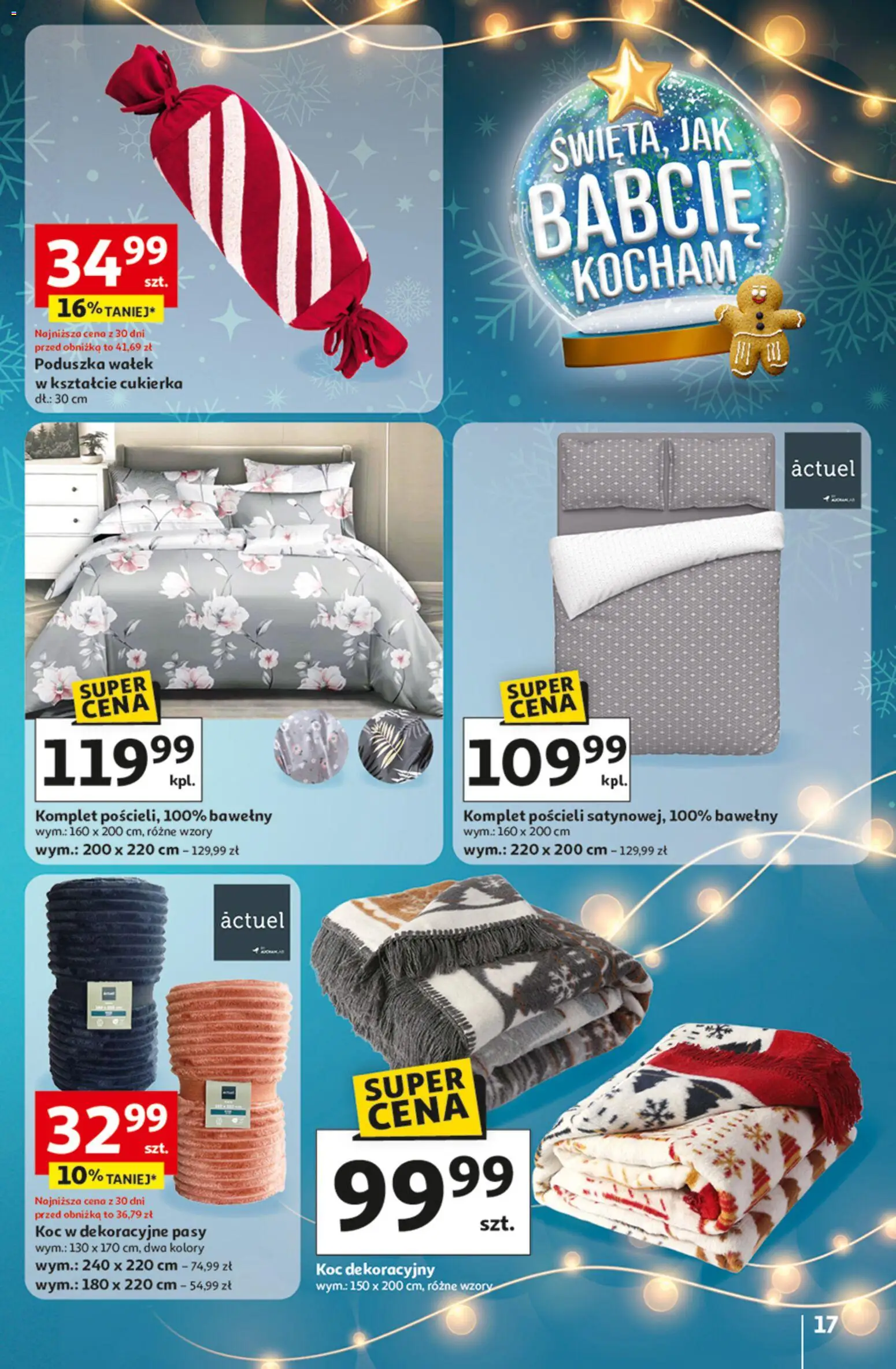 Auchan Gazetka - Katalog prezenty od 27.11.2025 | Strona: 17 | Produkty: Poduszka, Koc