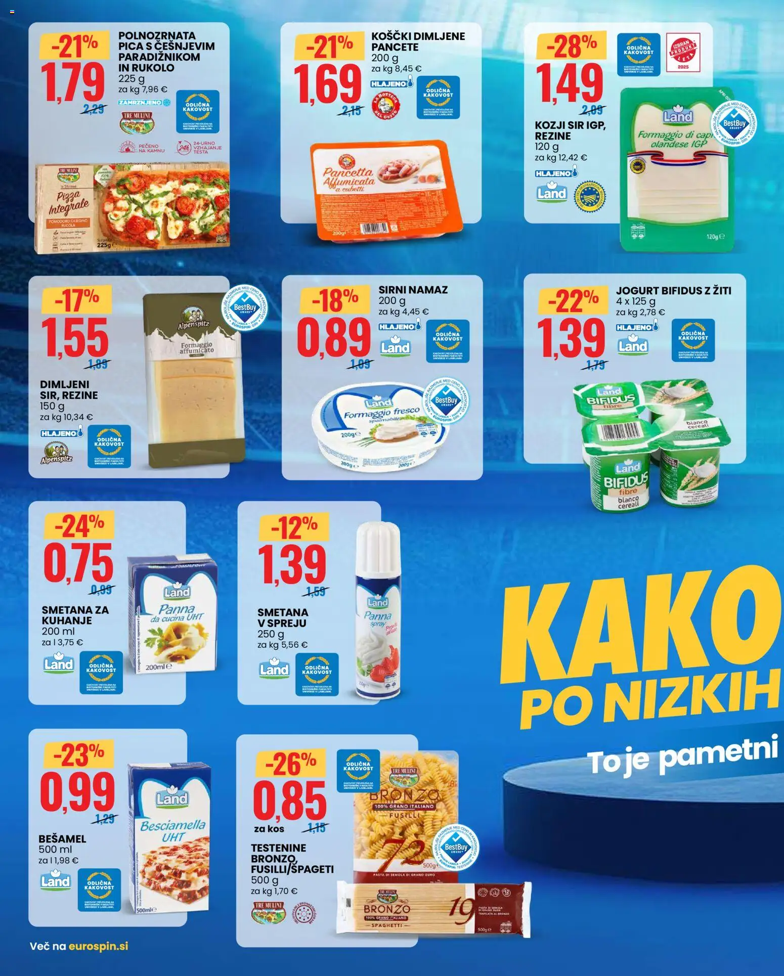 Novi Eurospin katalog ponudbe – veljaven od 15.01.2026 | Stran: 2 | Izdelki: Sirni namaz, Kos, Sir, Smetana