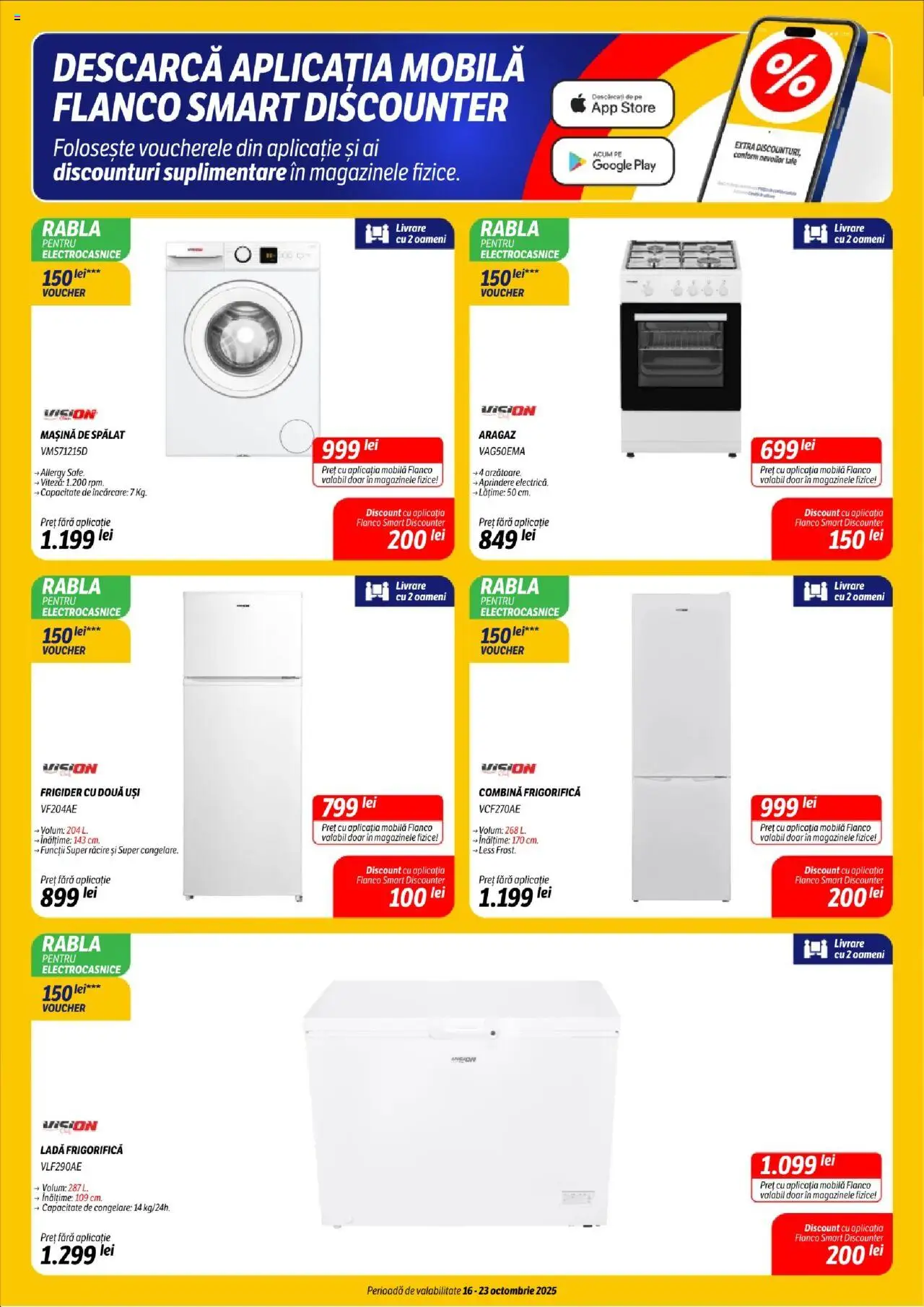 Noul catalog Flanco – valabil de la 16.10.2025 | Pagină: 11 | Produse: Frigider, Mașină De Spălat, Combină frigorifică, Ladă frigorifică
