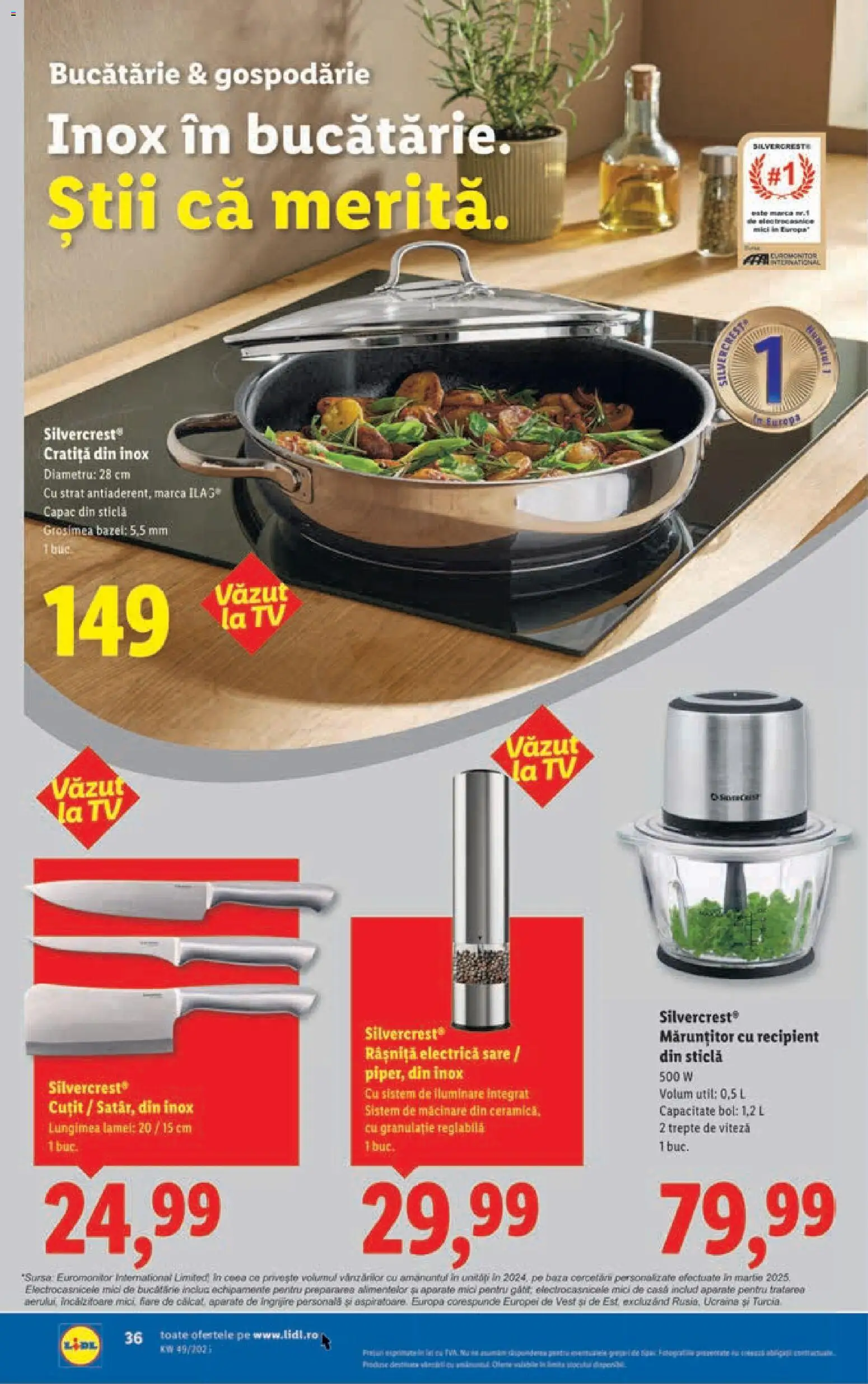 Noul catalog Lidl – valabil de la 01.12.2025 | Pagină: 36 | Produse: Cratiță, Bol, Mici, Sare