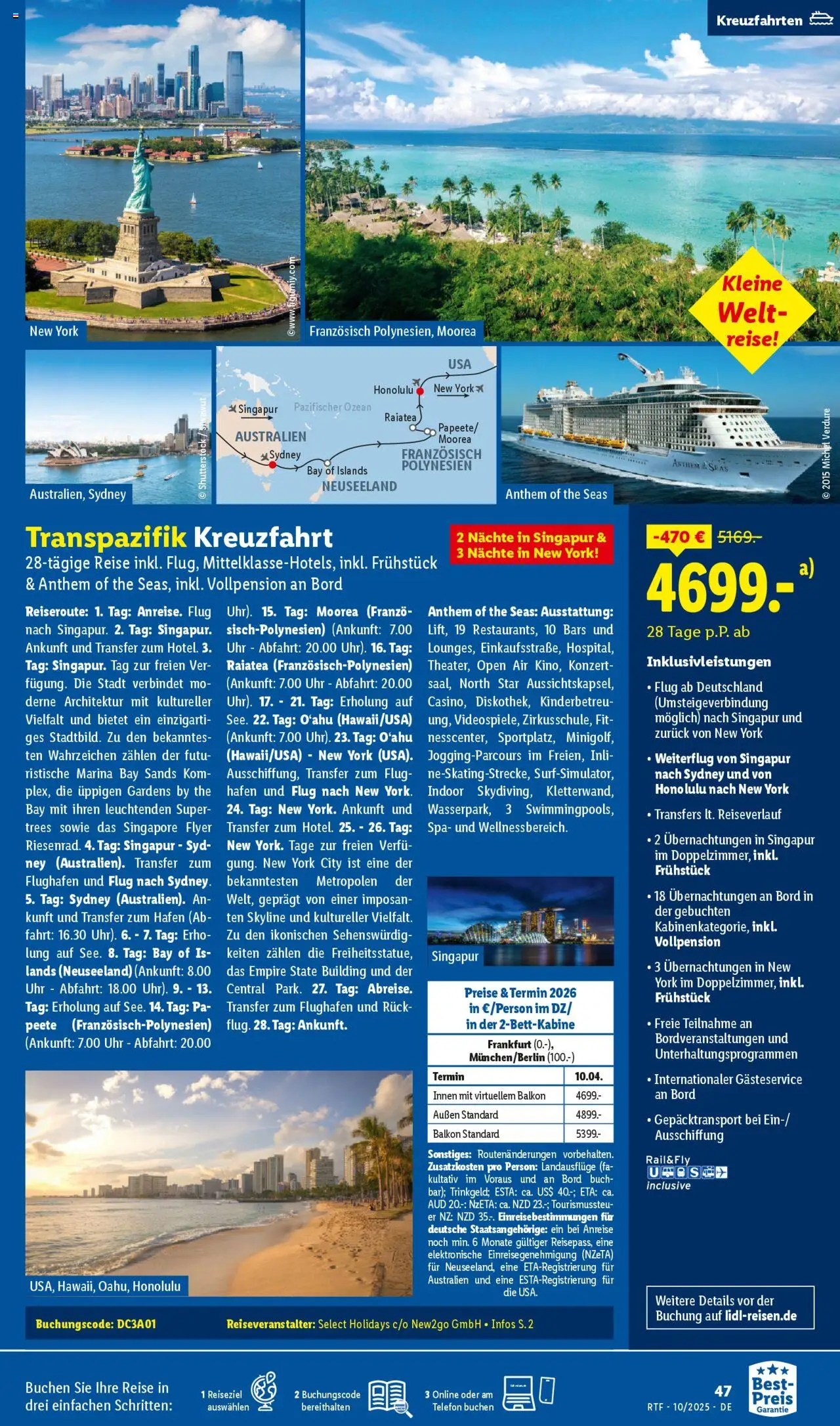 Lidl Reisen Oktober/November Reise-Highlights – gültig ab 13.10.2025 | Seite: 47 | Produkte: Telefon, Uhr