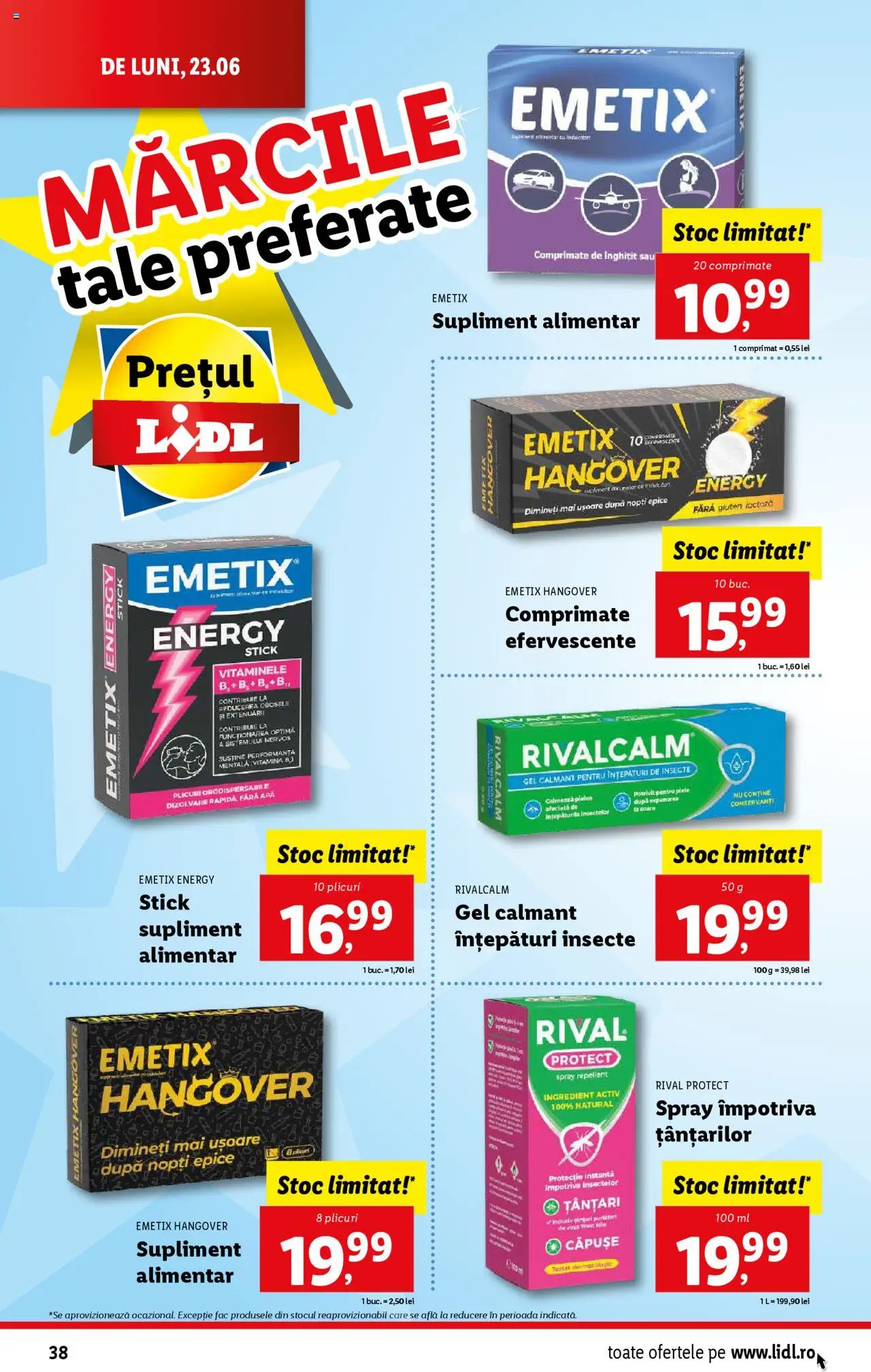 Catalog Lidl – valabil de la 23.06.2025 | Pagină: 38 | Produse: Apă