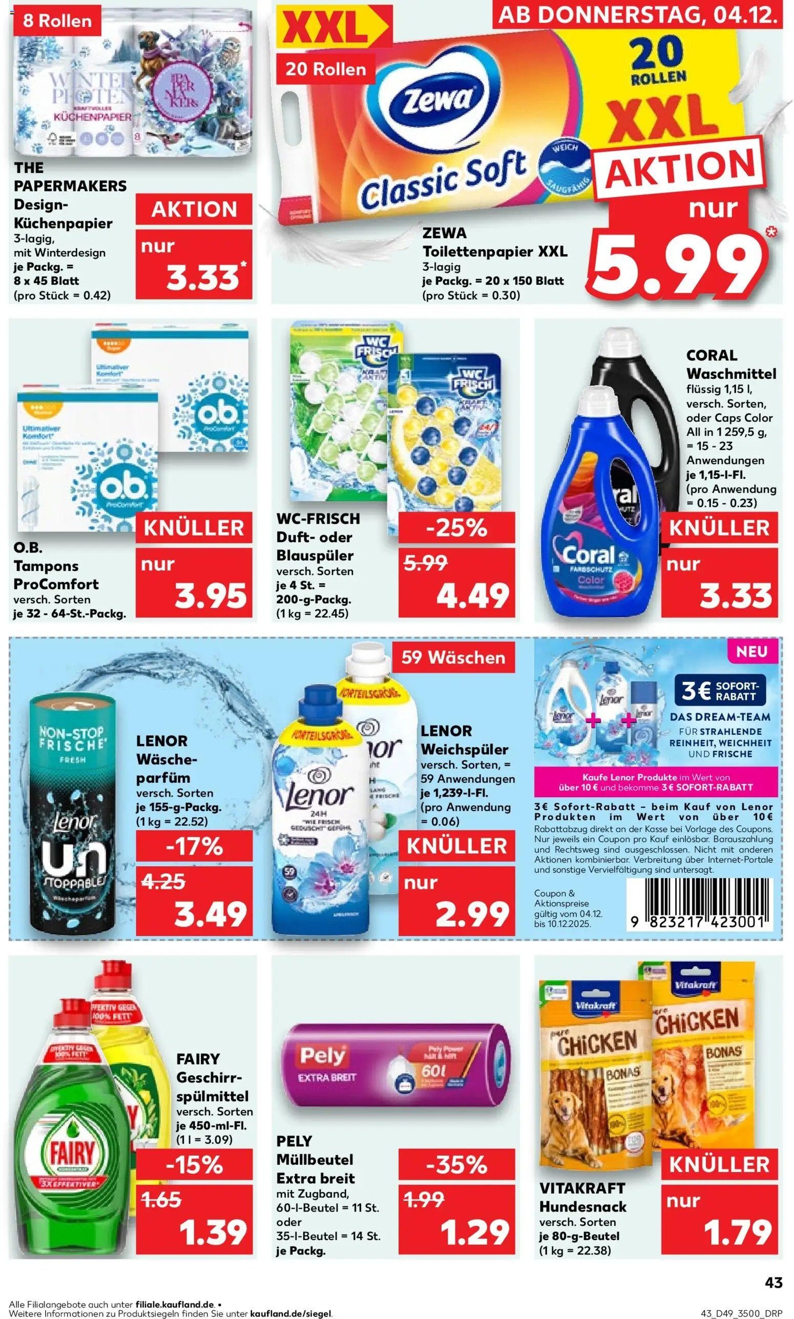 Kaufland prospekt Rostock	 – gültig ab 04.12.2025 | Seite: 43 | Produkte: Coral, Parfüm, Duft, Toilettenpapier