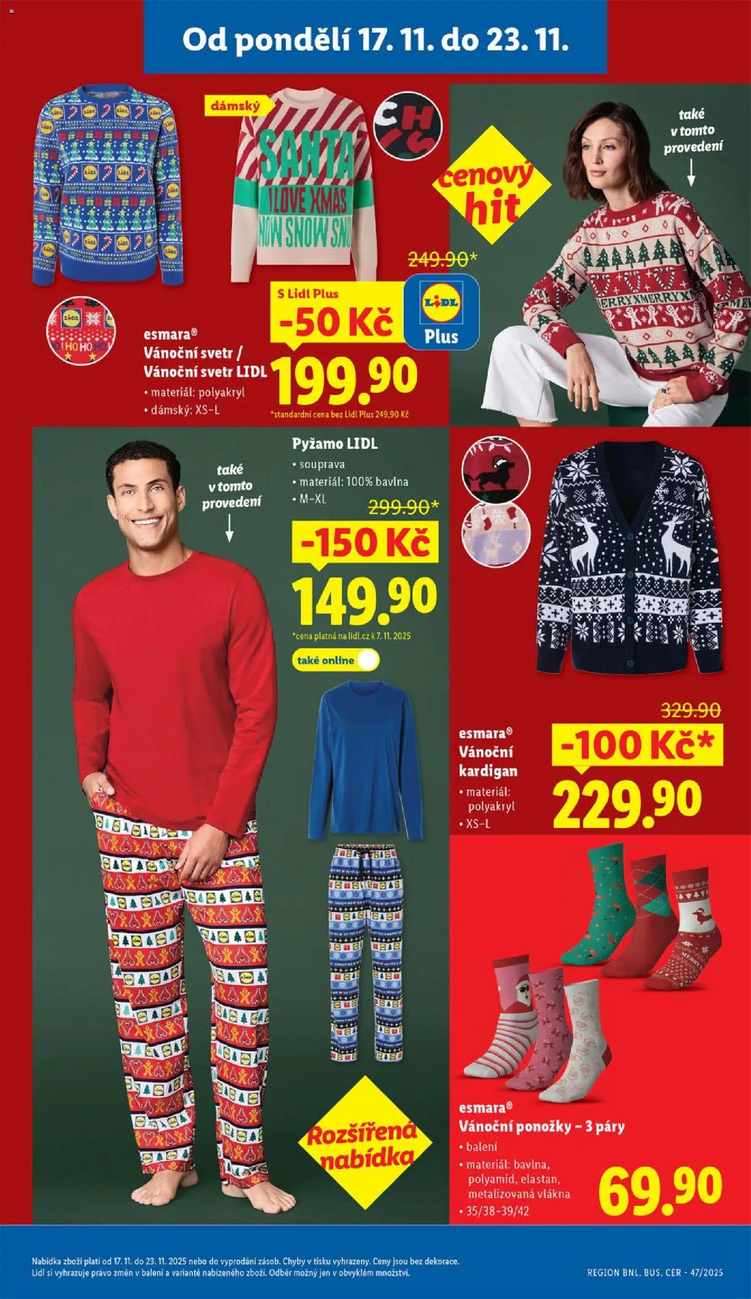Lidl Black Friday od 17.11.2025 | Strana: 17 | Produkty: Svetr, Ponožky, Pyžamo, Vánoční svetr