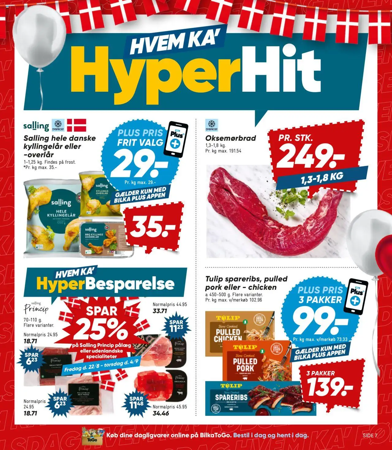 Bilka Tilbudsavis gyldig fra 22.08.2025 | Side: 7 | Produkter: Pålæg, Spareribs