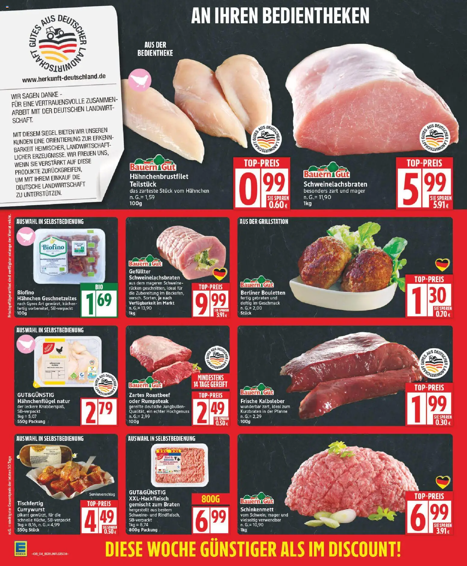 Edeka Prospekt 	 – gültig ab 16.02.2026 | Seite: 4 | Produkte: Berliner, Hahnchen, Roastbeef, Kuchen
