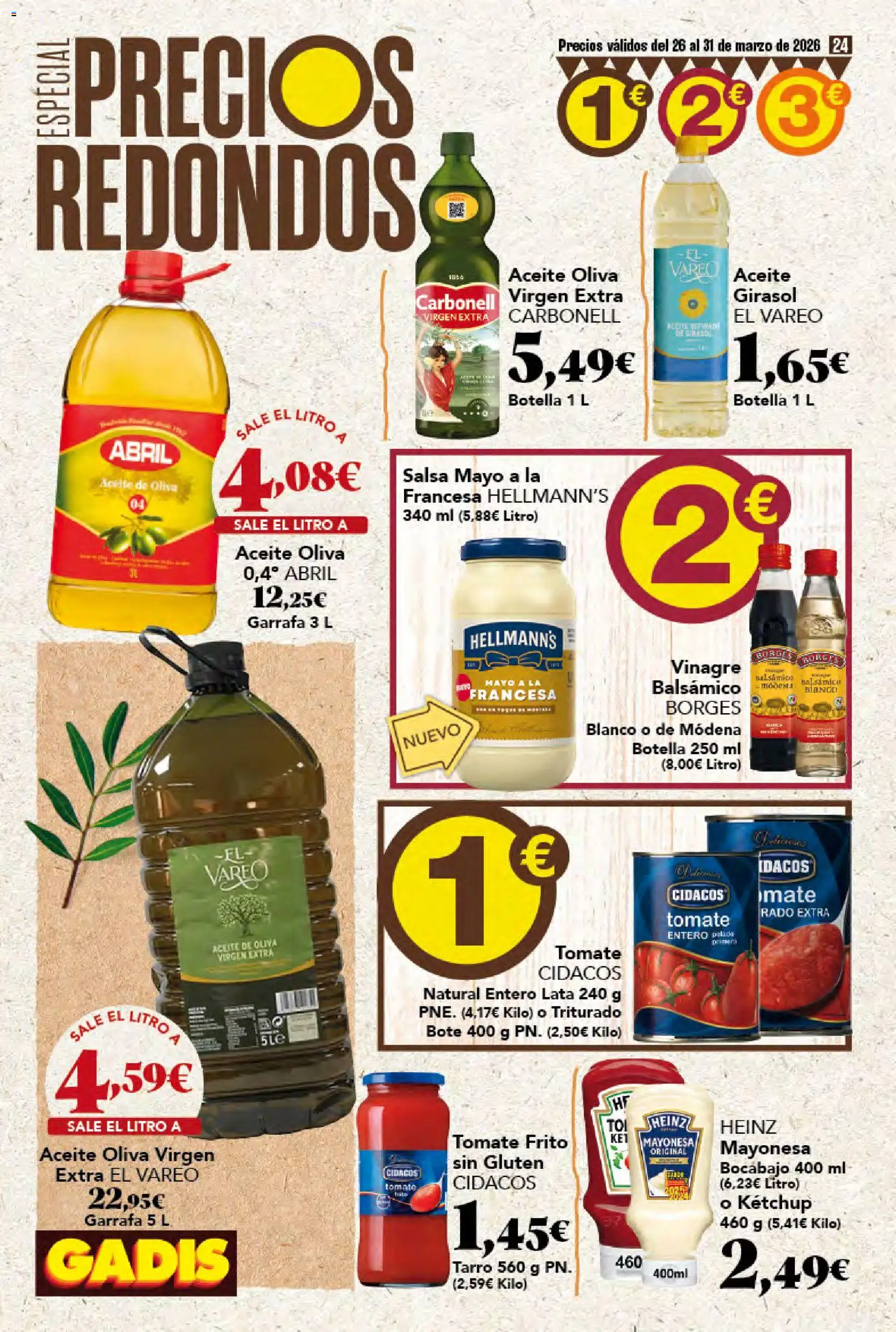 Gadis folleto │ válido desde el 26.03.2026 | Página: 24 | Productos: Aceite, Aceite de oliva, Aceite de oliva virgen extra, Οθόνη προβολής