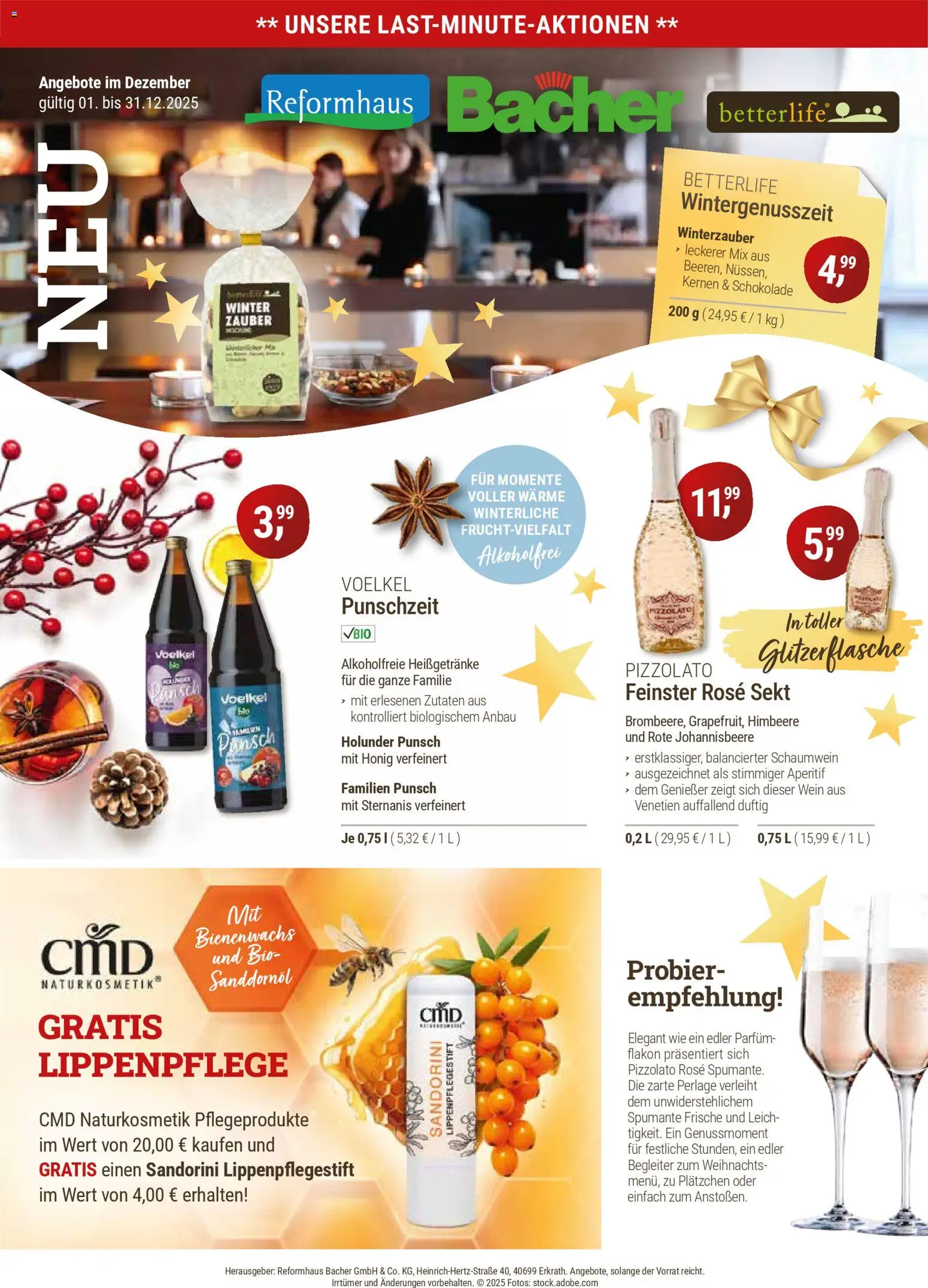 Reformhaus Bacher Prospekt 	 – gültig ab 01.12.2025 | Seite: 11 | Produkte: Sekt, Parfüm, Himbeere, Wein