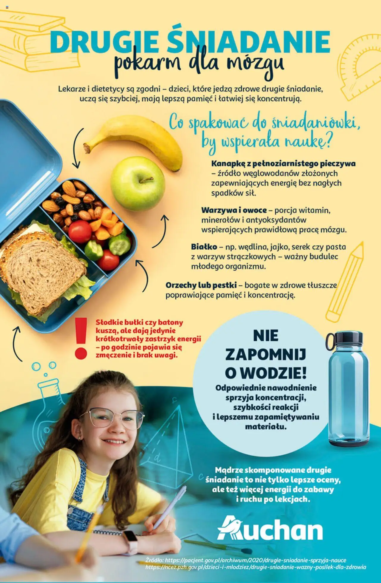 Auchan Gazetka - Odlotowe ceny na start szkoły Hipermarket od 14.08.2025 | Strona: 44 | Produkty: Serek, Orzechy, Warzywa, Owoce