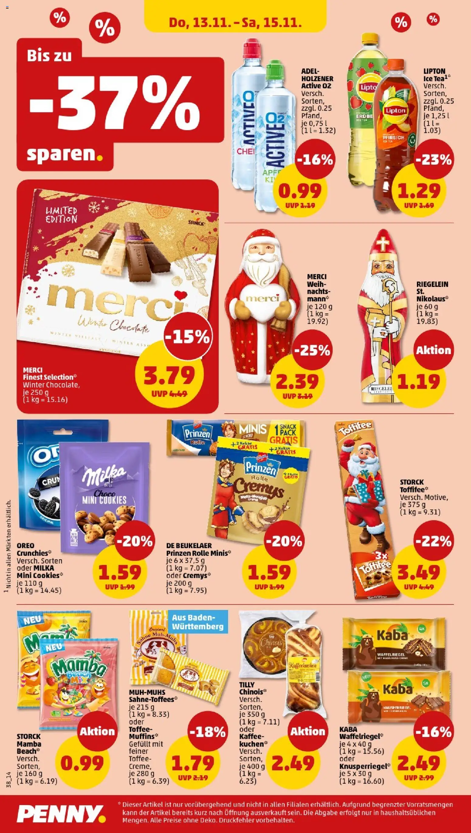 Penny - Baden-Württemberg – gültig ab 10.11.2025 | Seite: 38 | Produkte: Kaffee, Milka, Pfirsich, Toffifee