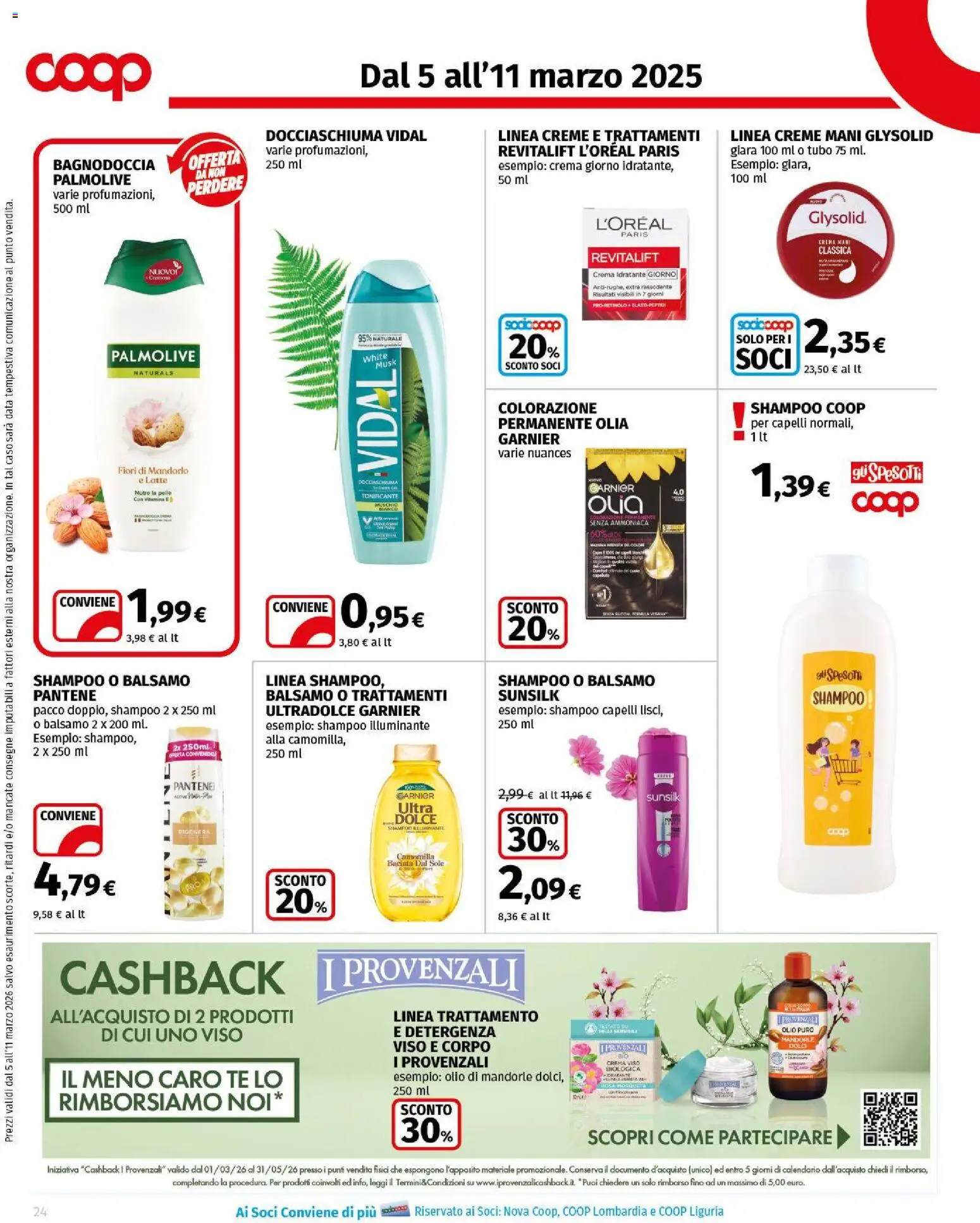 Volantino COOP del 05.03.2026 | Pagina: 24 | Prodotti: Crema, Crema viso, Olio, Mandorle