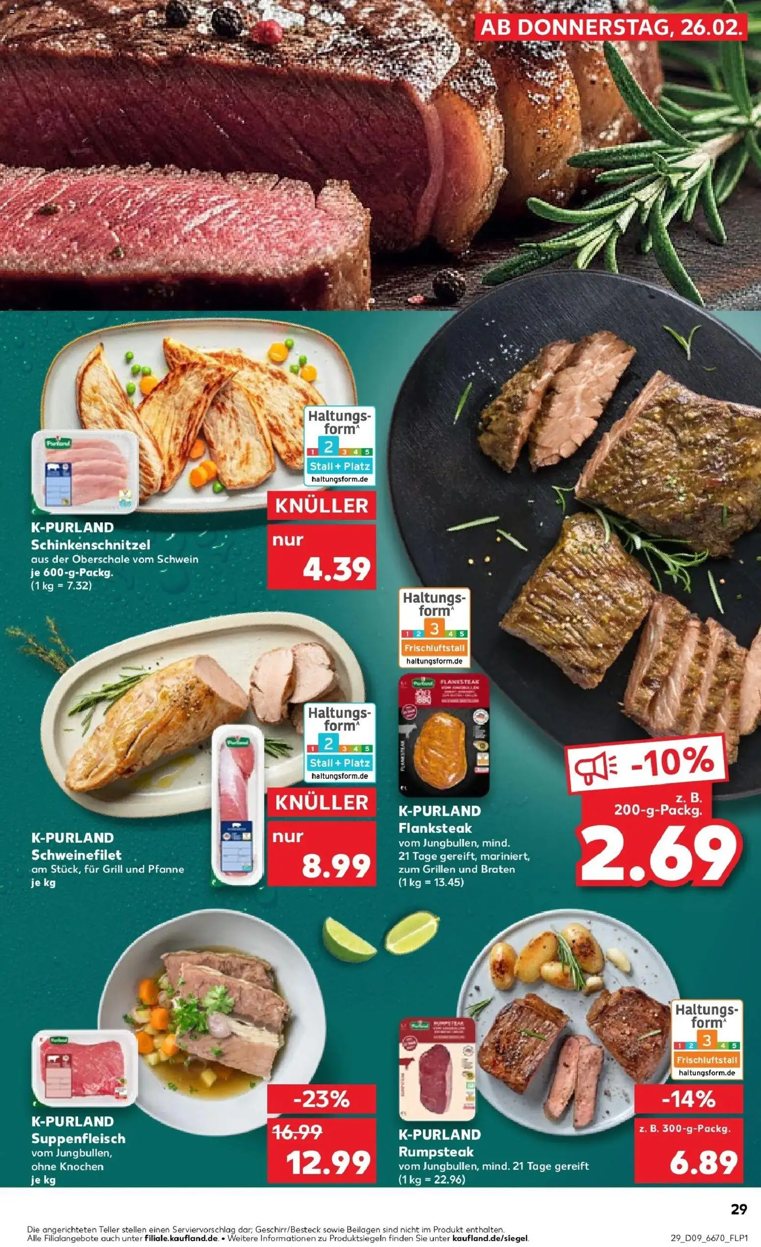 Kaufland prospekt Mönchengladbach	 – gültig ab 26.02.2026 | Seite: 29 | Produkte: Rumpsteak, Grill, Schweinefilet, Suppenfleisch